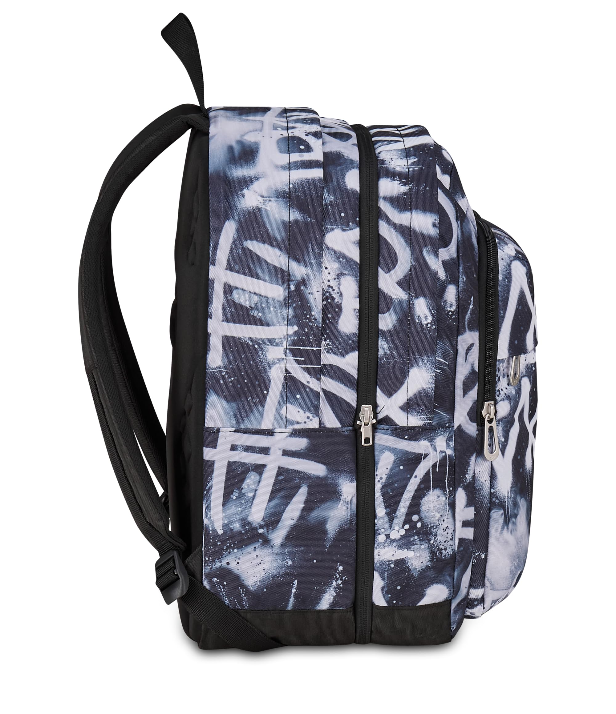 Seven Zaino Scuola The Double Pro XXL Detach, Nero, 34 L, Doppio Scomparto, Cuffie wireless incluse, Zaino Staccabile e reversibile, Tasca porta pc, Tasche multiuso, Scuola media e superiore, Ragazzi