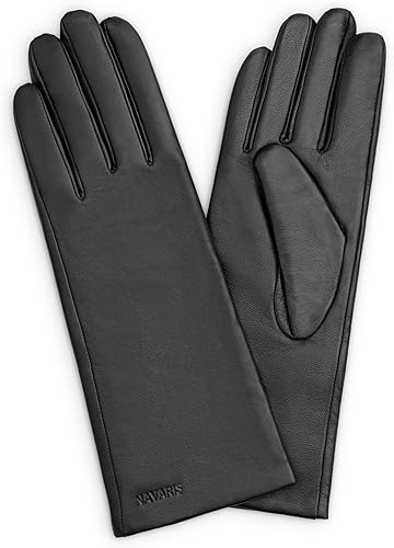 Navaris Gant tactile femme - Paire de gants en cuir agneau a