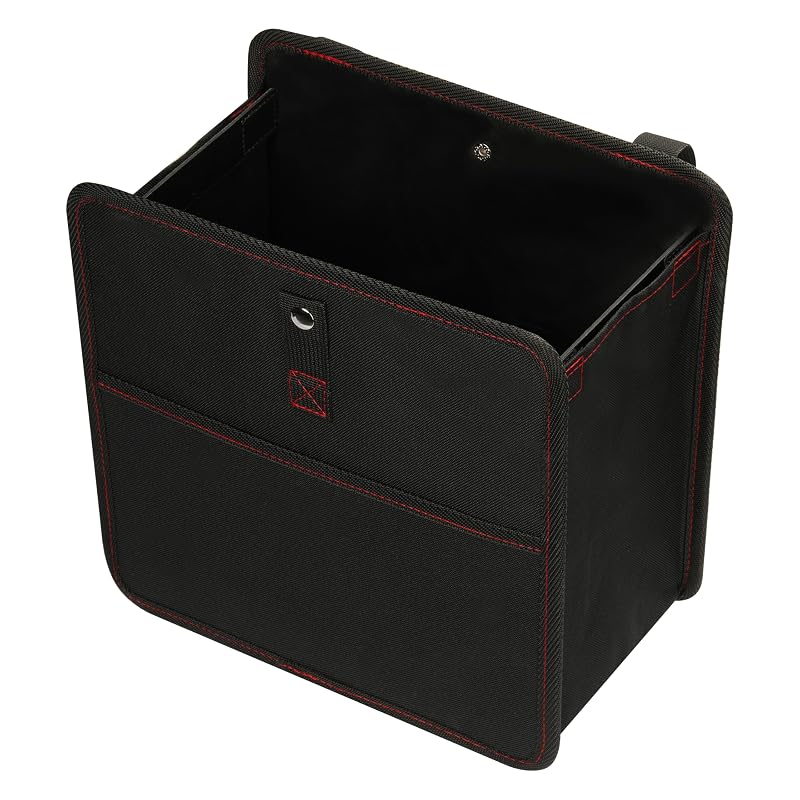 Lixeira automotiva Simple Deluxe dobrável e impermeável, 11,4 L, com bolsos e alça ajustável, preta