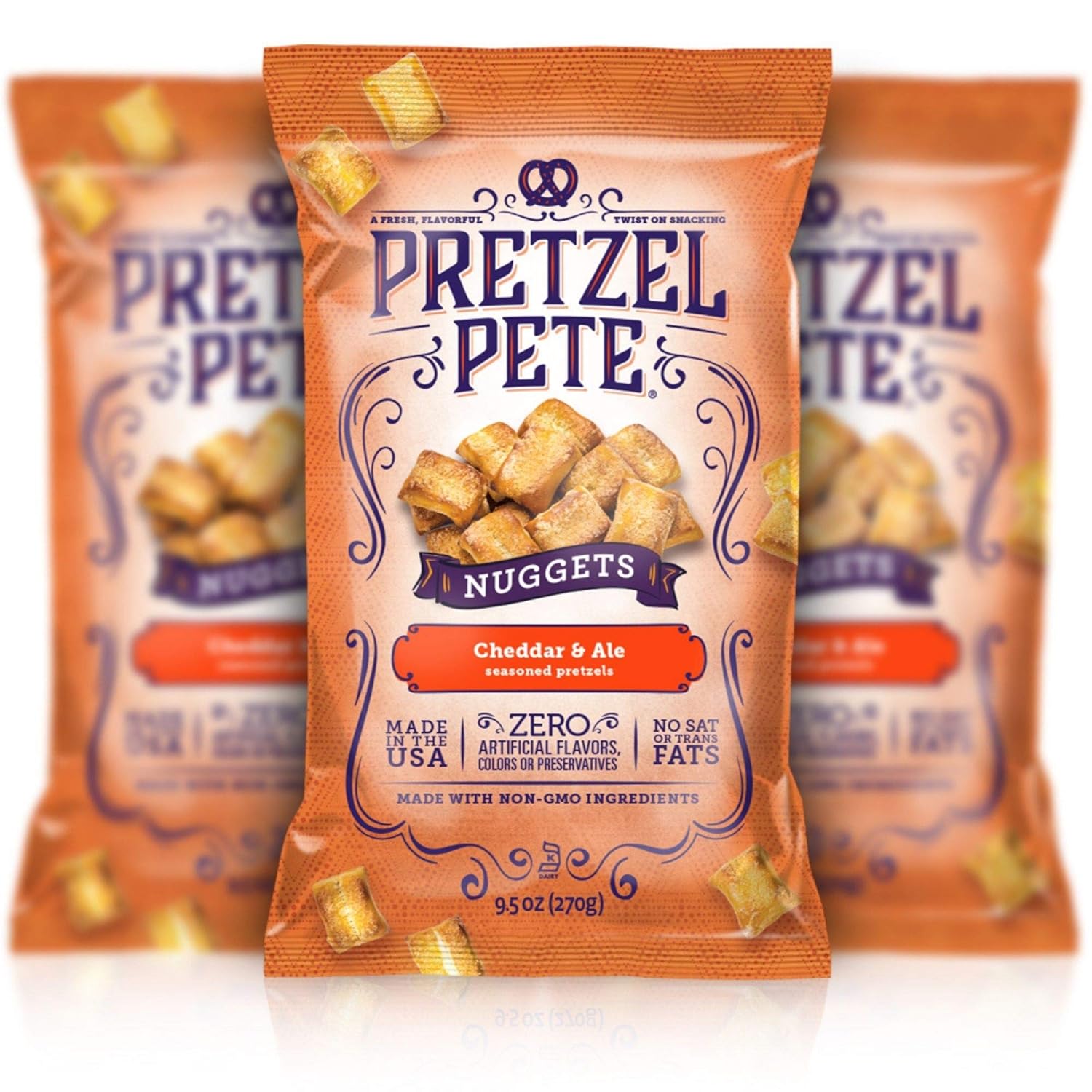 Pretzel Pete Cheddar & Ale Seasoned Pretzel Nuggets, Non