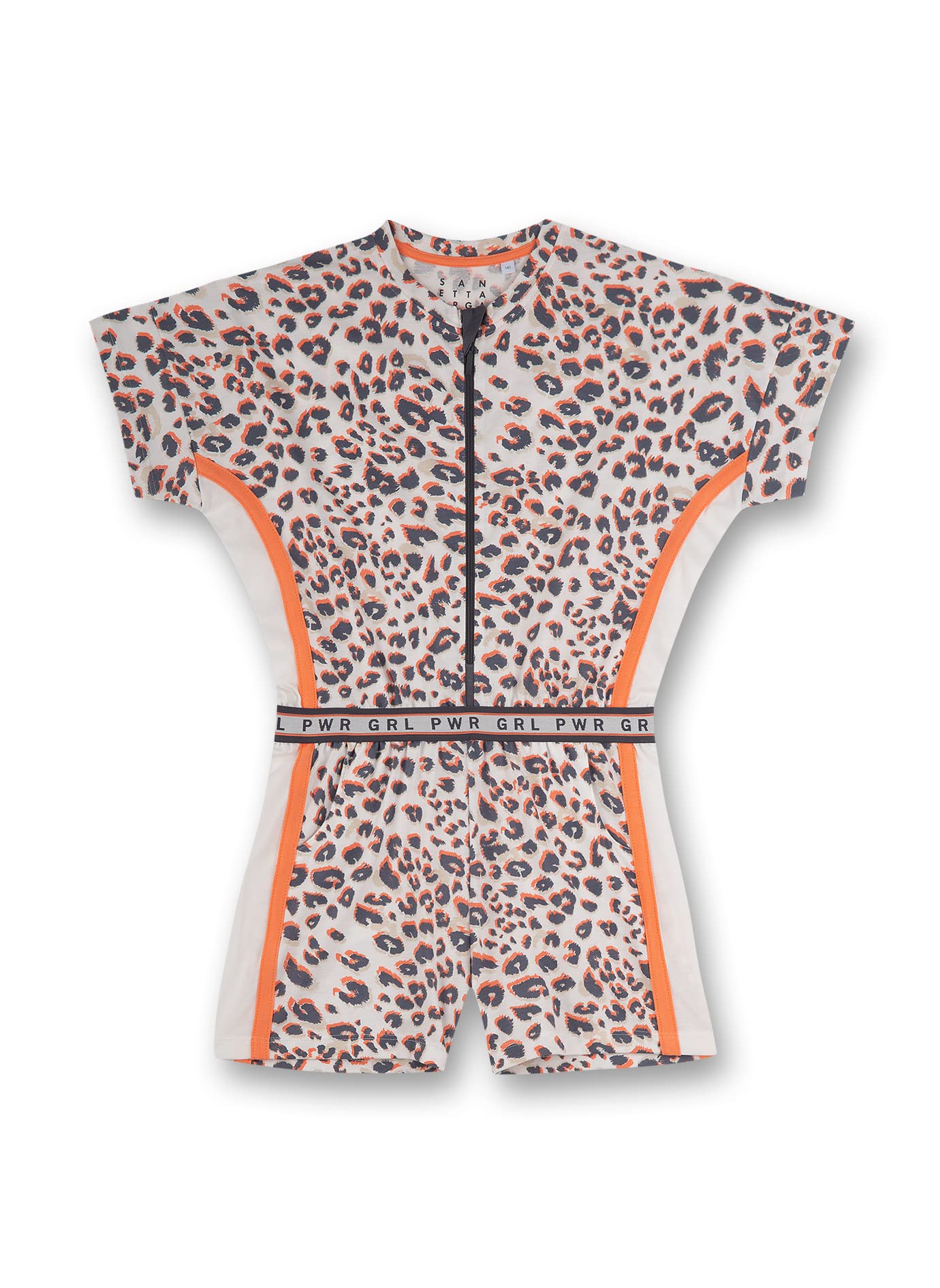 Sanetta Mädchen Schlafoverall, Jumpsuit/Kurzoverall, Leopard 245200 gr.164 Bio Baumwolle