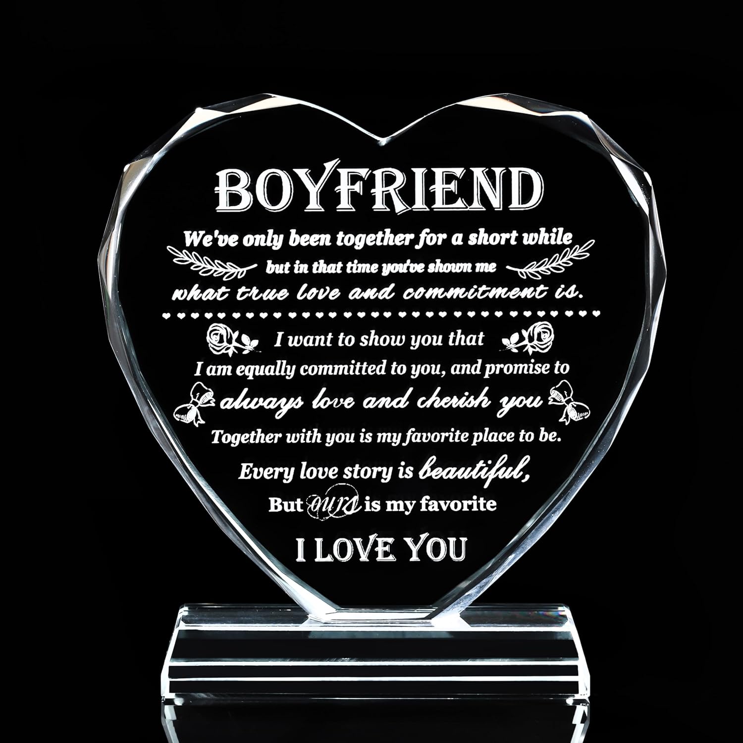 Birthday Gifts for Boyfriend Heart Crystal Boyfriend Gifts