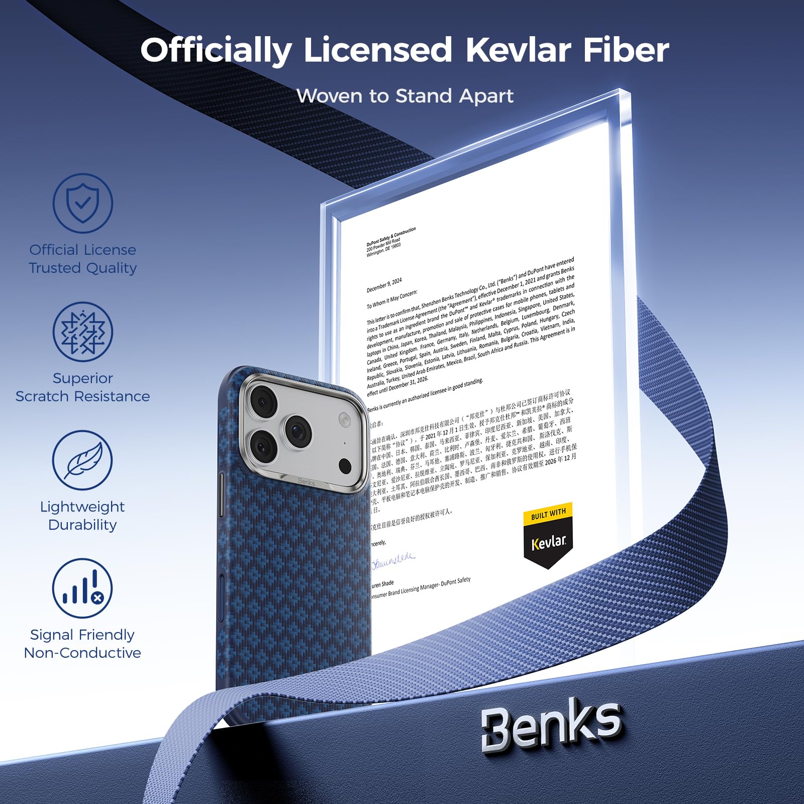 BENKS ArmorGrid Edge do etui 18 Pro Max klasy wojskowej ochronne niebieskie