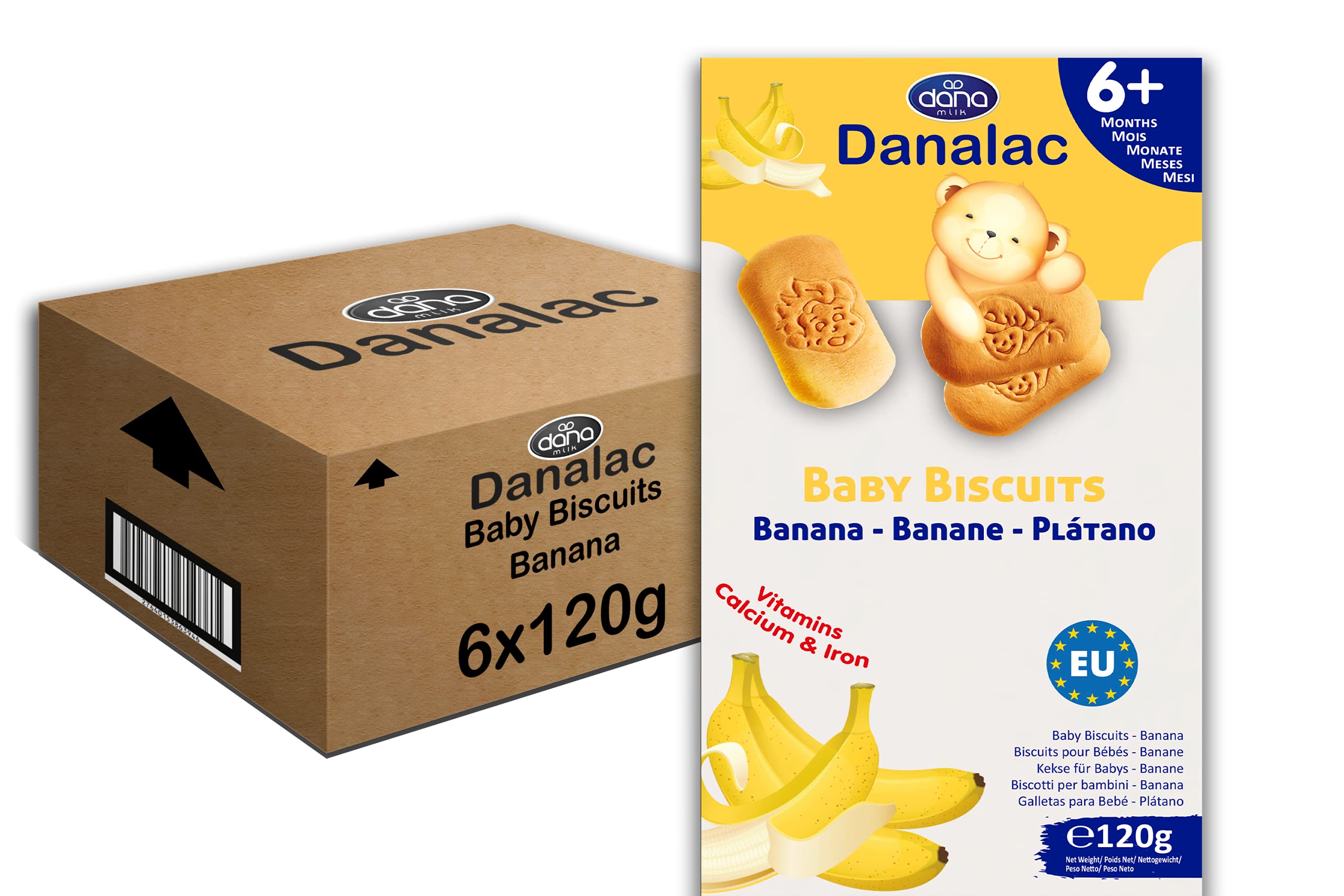 Danalac Baby Biscuits Banana 1g Pack Of 6 Finger Food Snacks For Toddlers 6 Months With Calcium Iron And Vitamins Buy Online In Germany At Desertcart