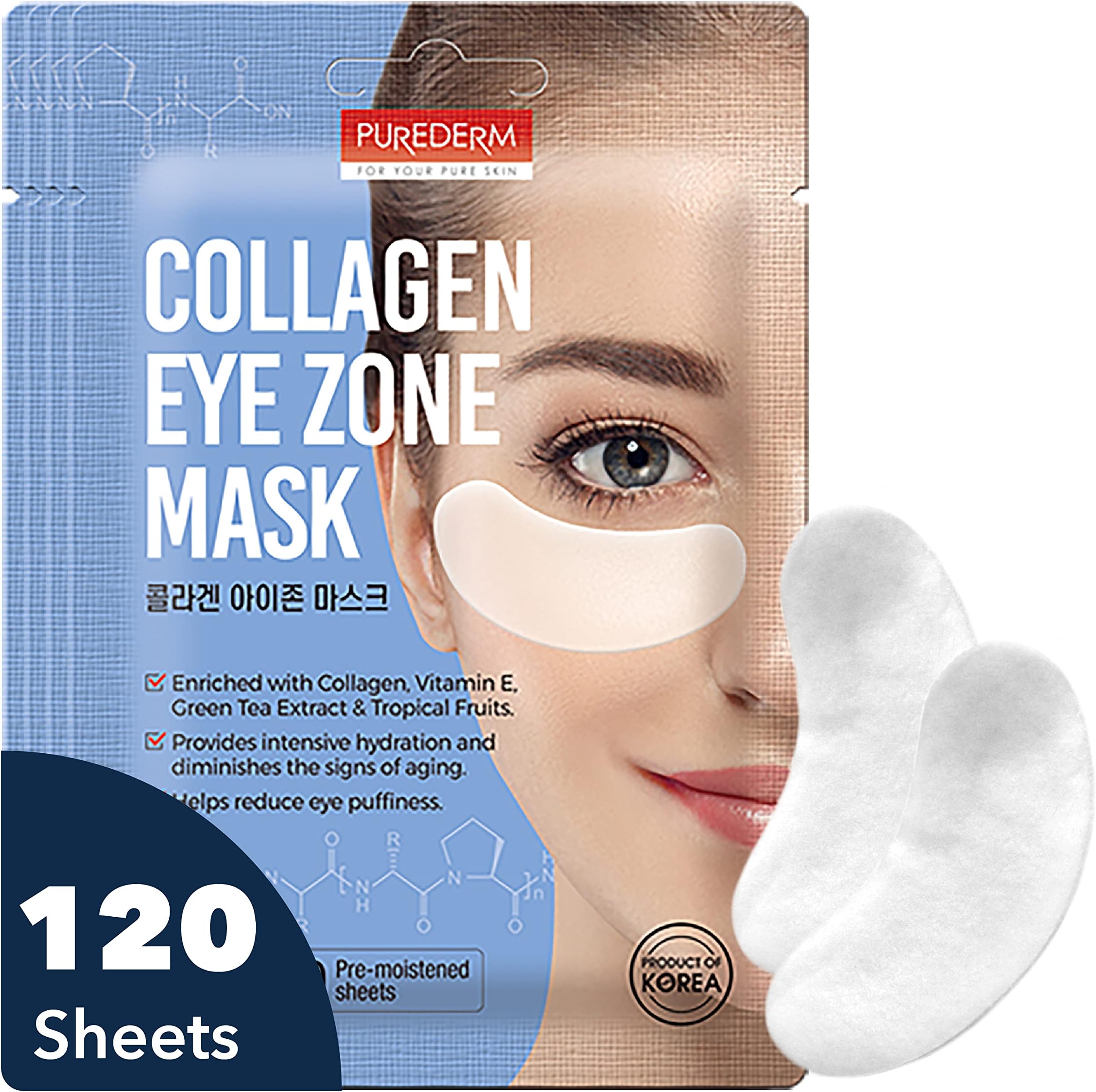 Deluxe Collagen Eye Mask Collagen Pads For Women 4 Pack Of 30 Sheets/Natural Eye Patches With Anti-aging and Wrinkle Care Properties/Help Reduce Dark Circles and Puffiness