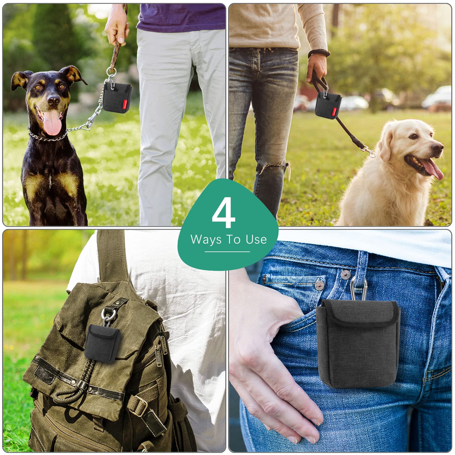 Borsa Snack Per Addestramento Cani Aemiao - Con Chiusura Magnetica E Moschettone