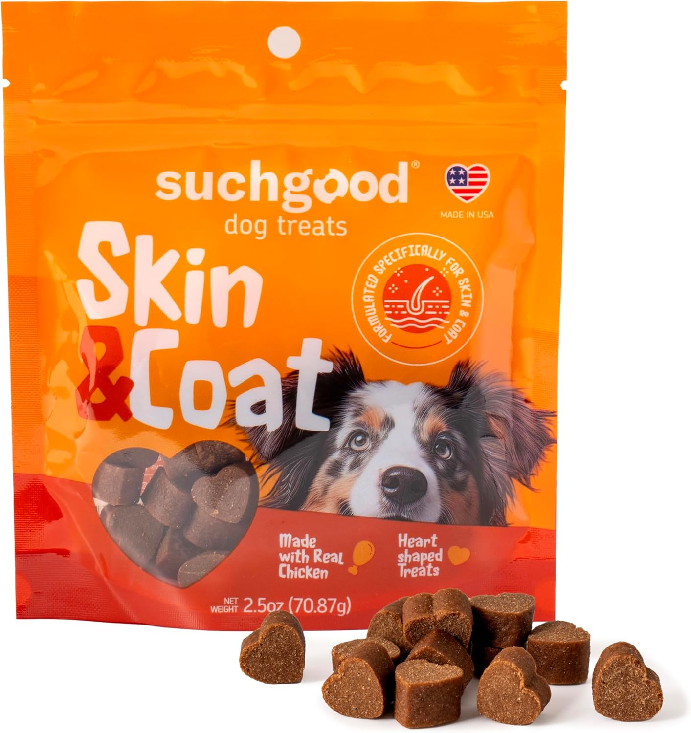 Ultra Chewy SuchGood Skin and Coat Supplement for Dogs - Omega Chews - Dog Fish Oil Supplements - Enhance Hair & Shine - Supports Healthy Coat & Skin - 175 Chews (Chicken Flavor, 5 Pack)