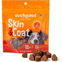 SuchGood Omega Chews Dog Fish Oil Supplement, Chicken Flavor, 5 Pack | Skin and Coat Supplement, Enhance Hair & Shine, Supports Healthy Coat & Skin, 175 Chews