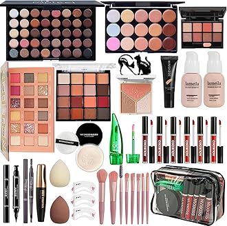 All in One Makeup Kit for Women Full Kit,Makeup Set for Women, Includes Eyeshadow Palette/Foundation/Lipstick/Eyeliner/Mascara/makeup Brush,Makeup Gift Set for Christmas & Birthday&Holiday&Everyday.