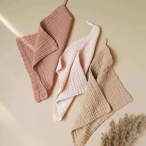 Miniatura 9 de Konssy Toallas de muselina para bebé, paquete de 7 toallas de baño 100% algodón, paños suaves para bebé y paños absorbentes para niños recién