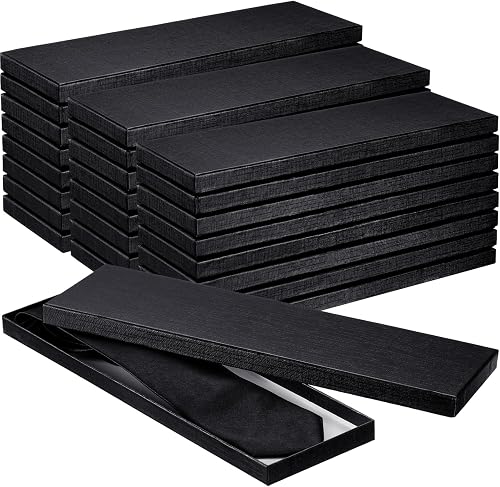 Shinylin 12 Pcs Tie Boxes with Lids for Men Gift Box Paper, Black