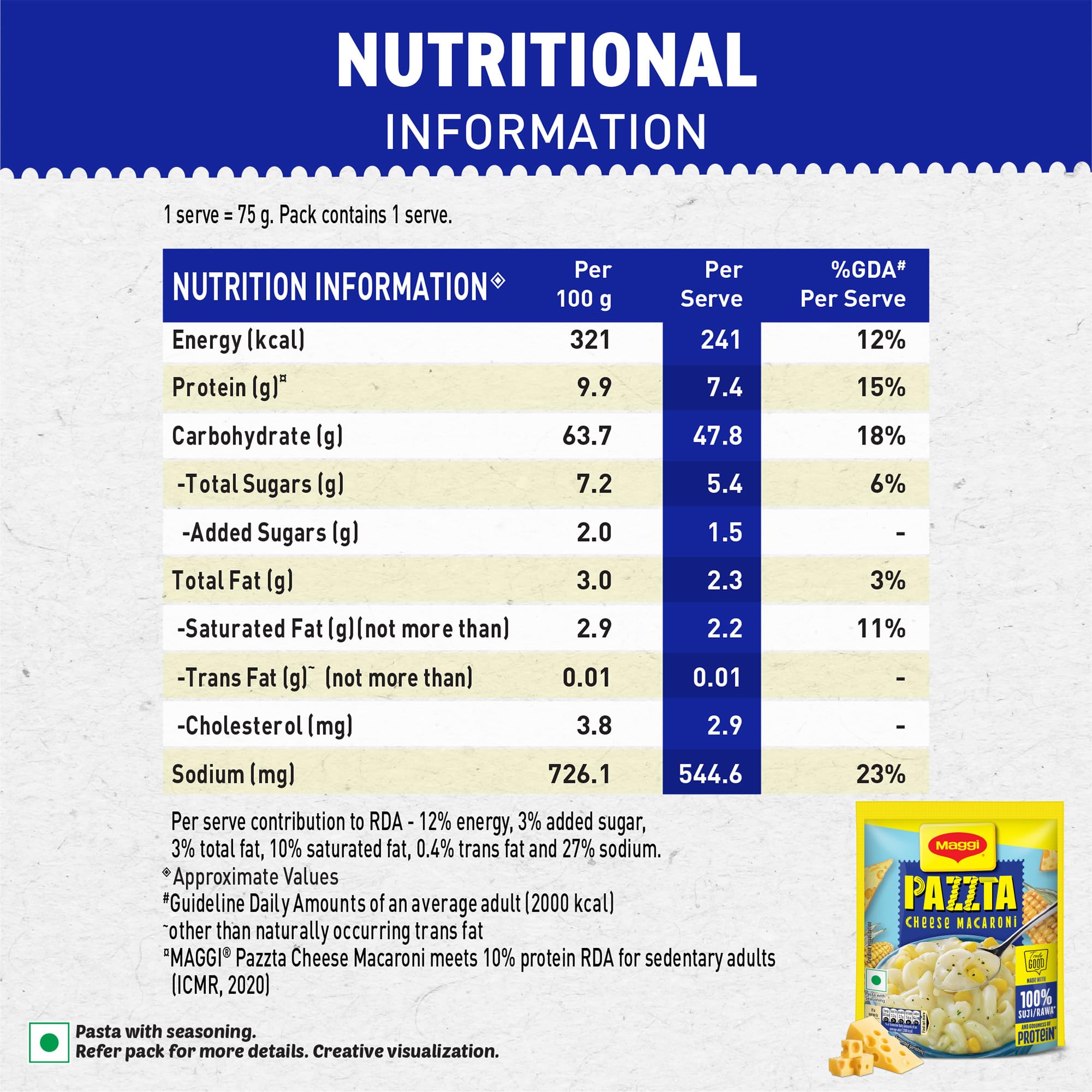 MAGGI PAZZTA Cheese Macaroni, Instant Pasta, 75g 4