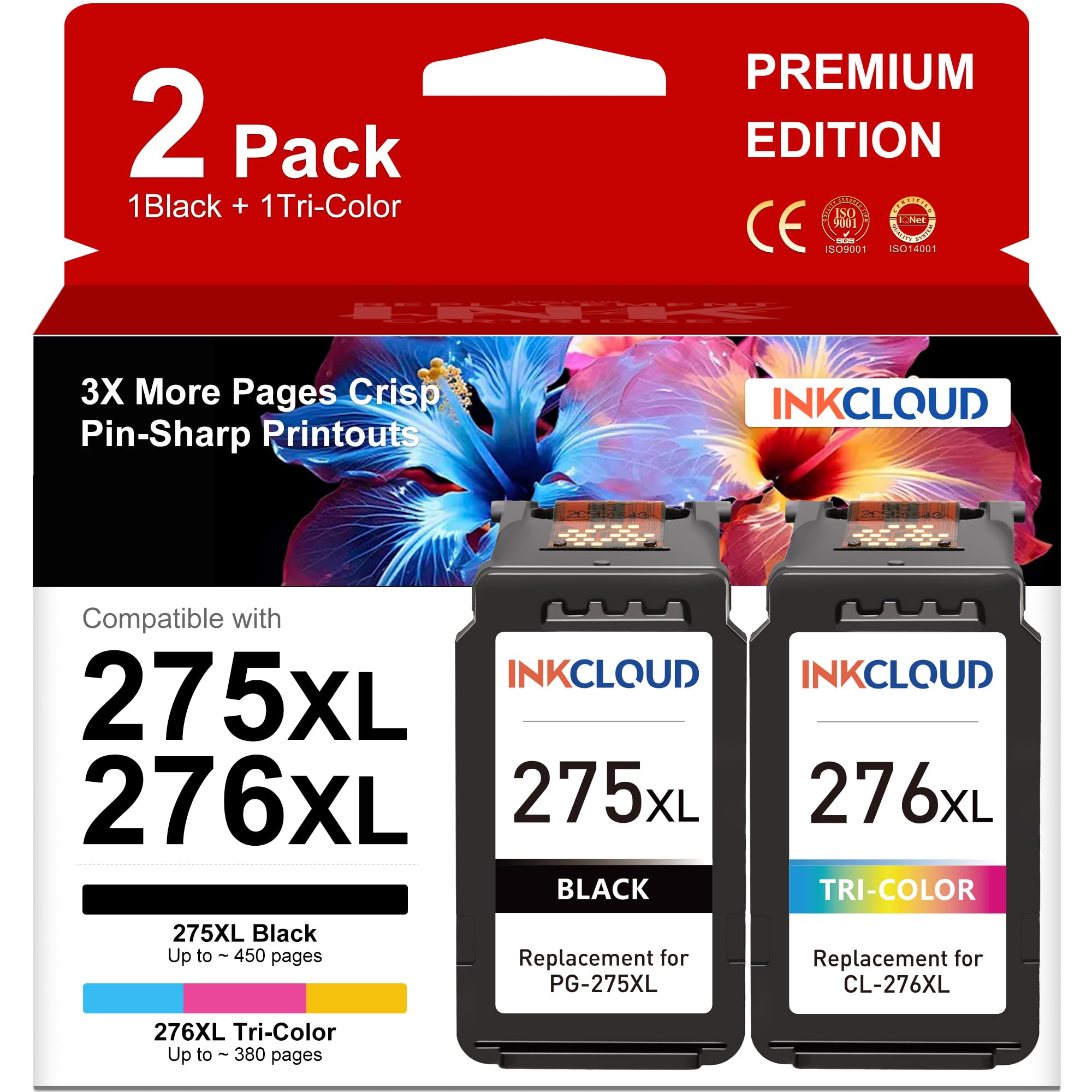 INKCLOUD PG-275XL CL-276XL Ink Cartridge
