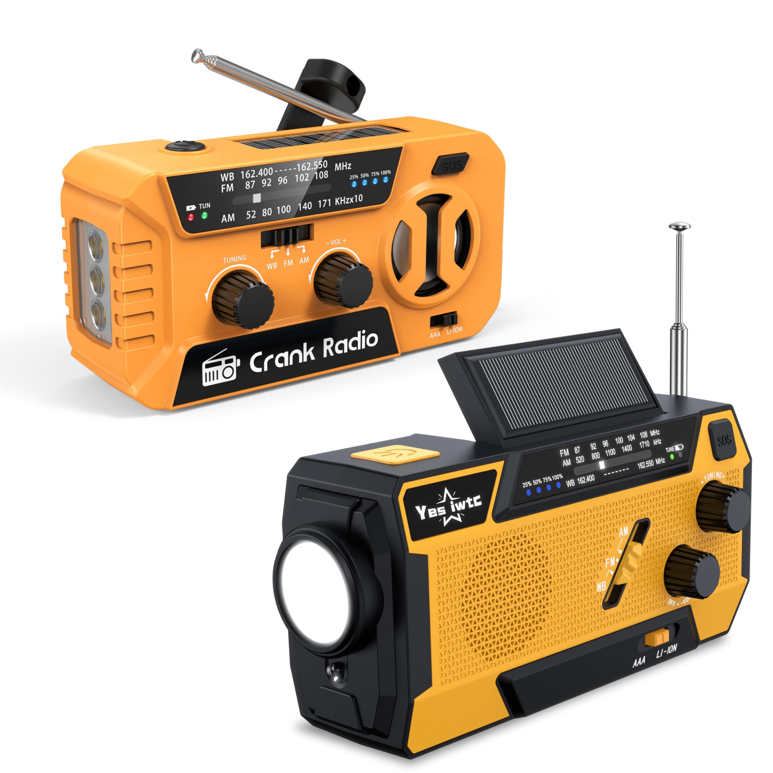Hand Crank Emergency Weather Radio for Winter Storm, NOAA/AM/FM Weather Radio with Power Bank,SOS Alert, Flashlight for Emergency Camping Storm Survival