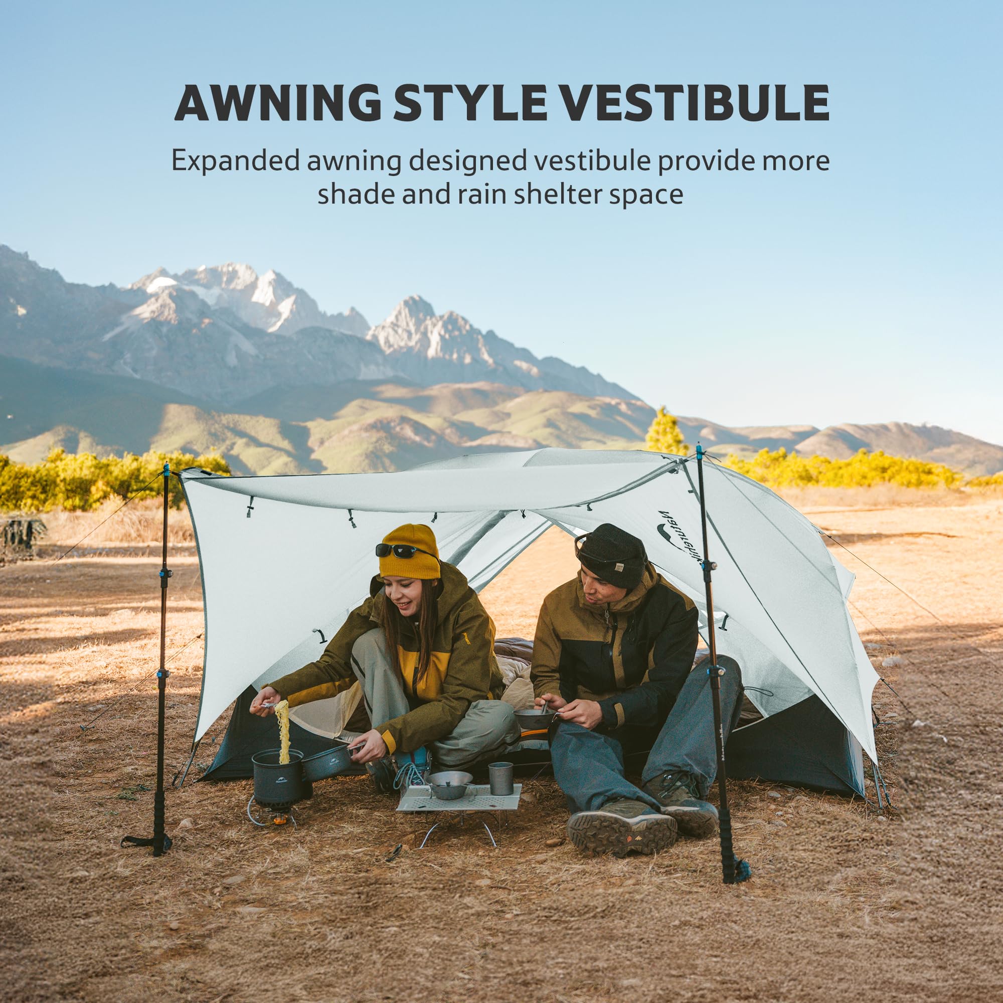 Naturehike Mongar UL Tenda Ultraleggera Antivento Impermeabile da Trekking Doppia Portatile 1/2 Persona 3-4 Stagione per Campeggio Escursionismo