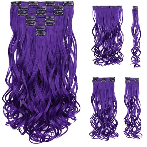 Miniatura 10 de SYXLCYGG Extensiones de cabello negro con pinzas, piezas de cabello para mujeres extensiones sintéticas con pinzas de cabello rubio, esponjoso, sin