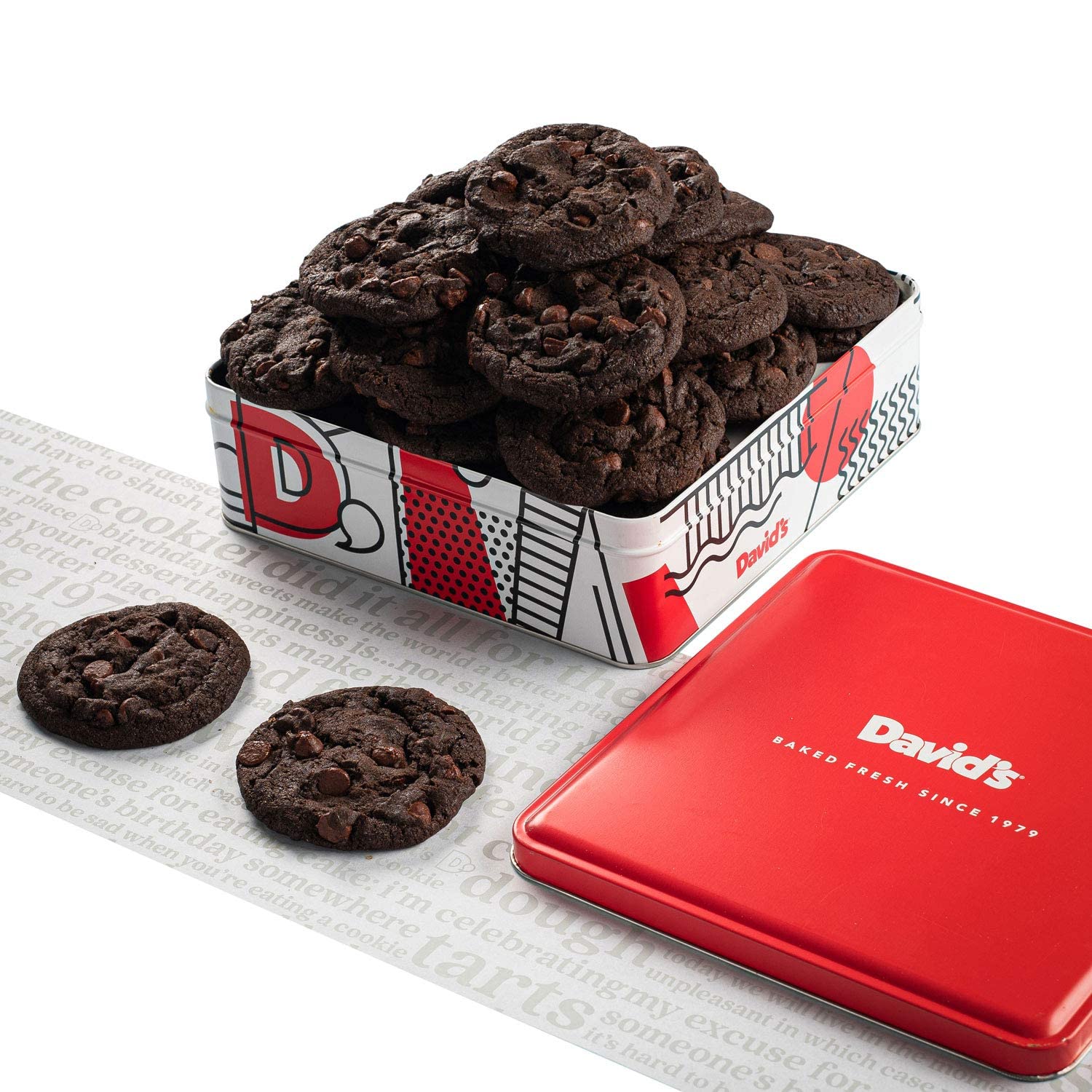 David's Cookies 1lb Double Chocolate Chunk Fresh Baked Cookies - Handmade and Gourmet Cookies - Delectable and Made with Premium Ingredients - Cookie Gift Basket - Great Gift For All Occasions