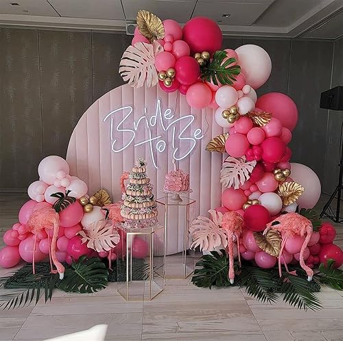 Miniatura 8 de Kit de arco de guirnalda de globos rosados, kit de arco de globos rosa intenso, globos de látex rosa, globos de fiesta para niñas, niños, decoración