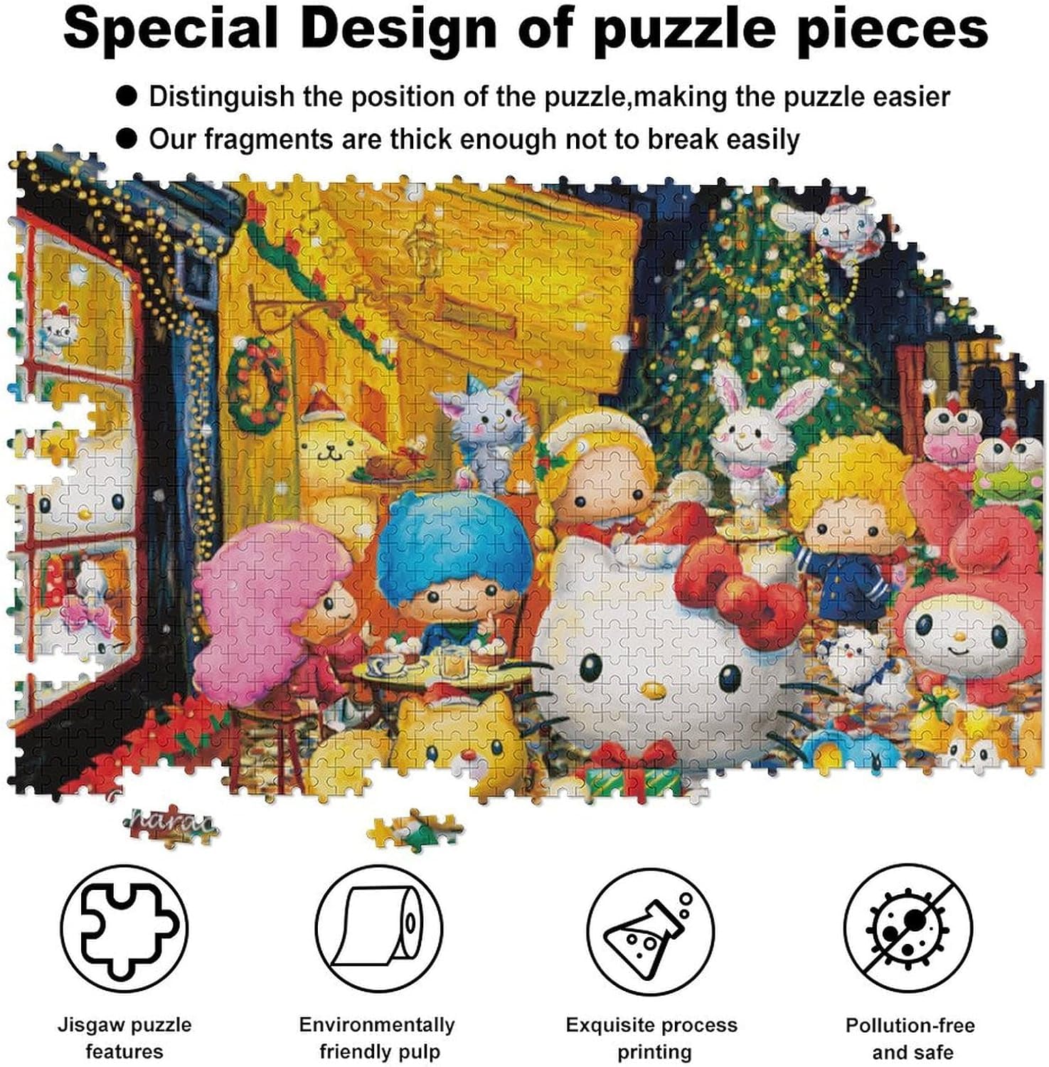 Amazon | ハローキティ 1000 ピース ジグソーパズル 木製 減圧