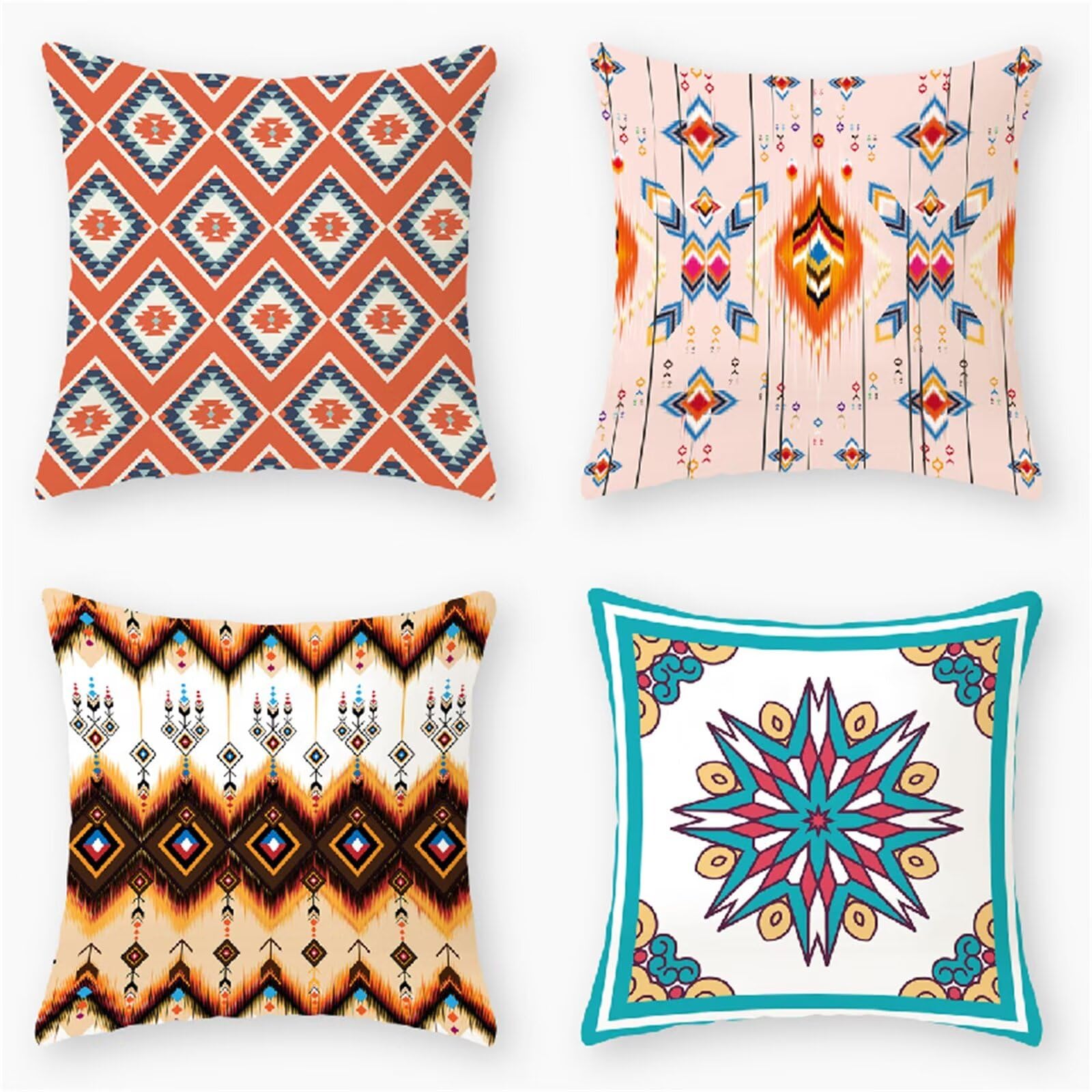Federe Cuscini Divano 65x65cm,Set di 4 Viola di Boemia Cuscini per Divano,Quadrato Doppio Lato Lino Esterni Copricuscini Divano,per Divano Soggiorno Sedia Letto Decorativo Cuscini Divano ZW1-77