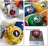 Vista 5 de Juego de bolas de billar de estilo remolino de mármol profesional de 2 1/4 pulgadas para mesa de billar, juego completo de 16 piezas de bolas