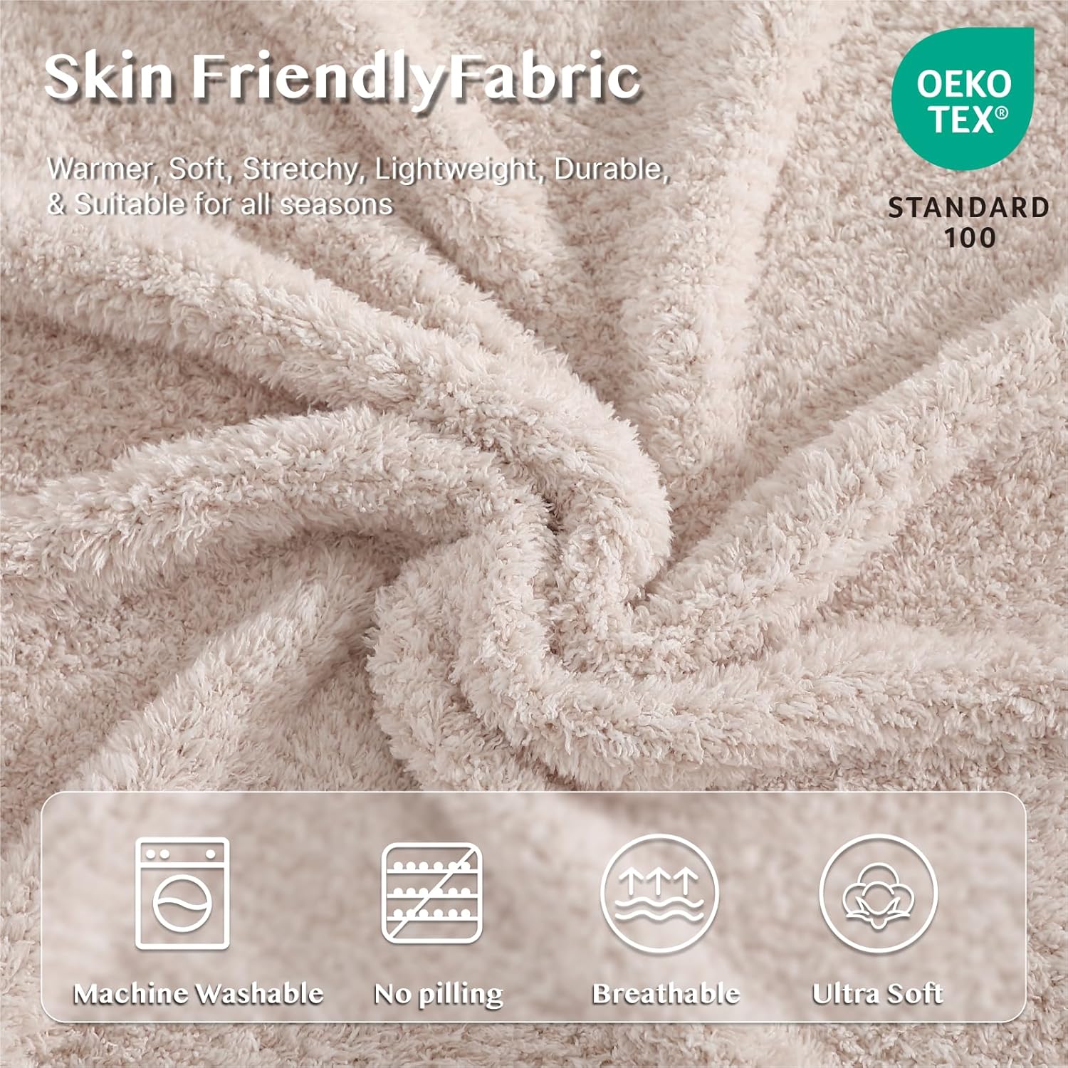 WRENSONGE Throw Blanket Cationic Dyeing Taupe Soft Cozy Fluffy Warm Hand Made Throw Blankets for Couch, Sofa, Chair, Bed, Camping, Picnic, Travel Lightweight Bed Blanket - 50"*60" - Image 5