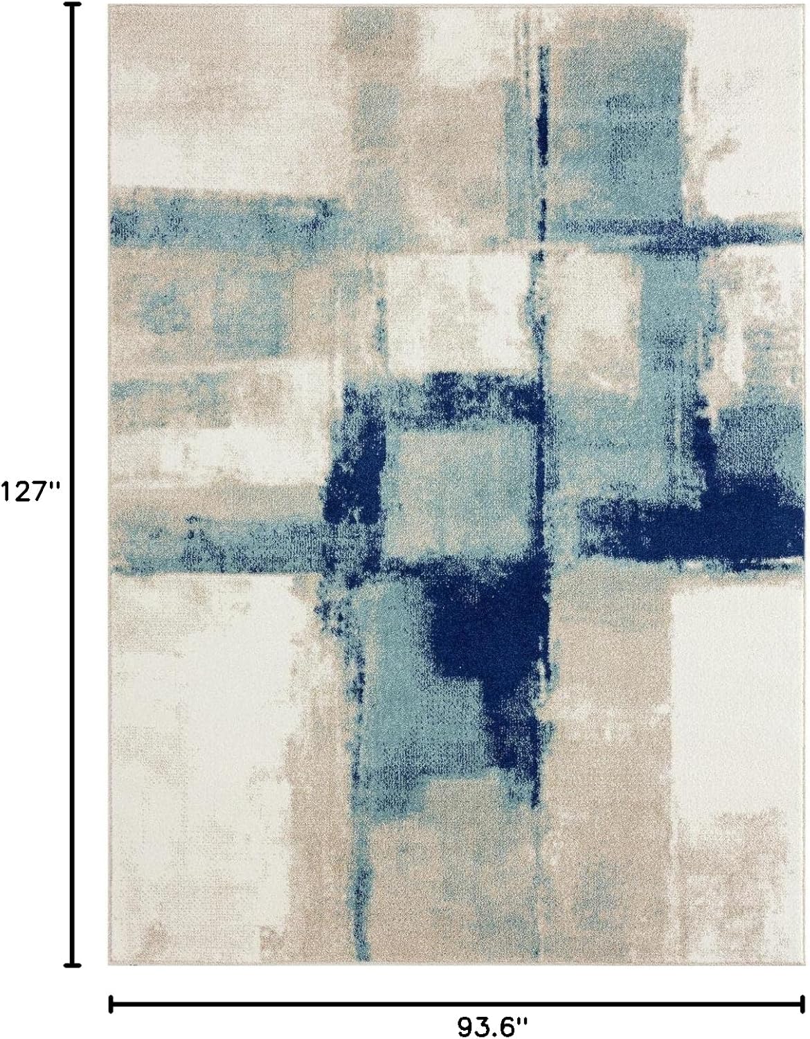 LUXE WEAVERS Abstract Geometric Area Rug Modern Carpet, 8X10, Ivory