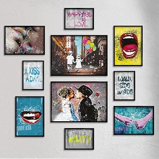 Giallobus - Set mit 10 Wandpostern - Straßenkunstsammlung 1 - Beschichtetes Papier - | 2 x A3 42x30cm | 4 x A4 30x21cm | 4 x A5 21x15cm | - OHNE RAHMEN - Moderne Gemälde Wohnzimmer