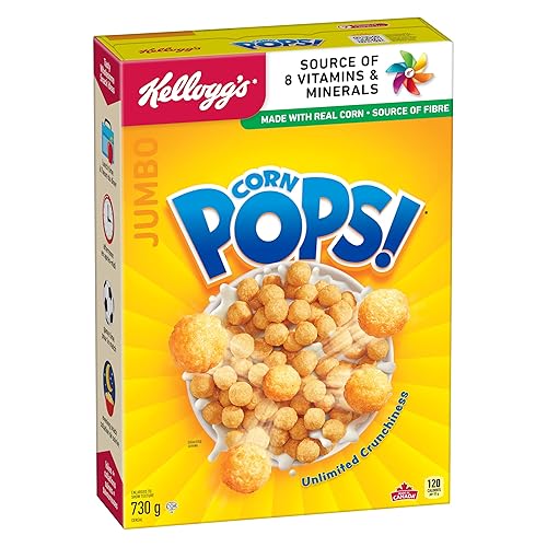 Miniatura 5 de Kelloggs Cereal de maíz Pops tamaño jumbo 2575oz258 onzas Importado de Canadá