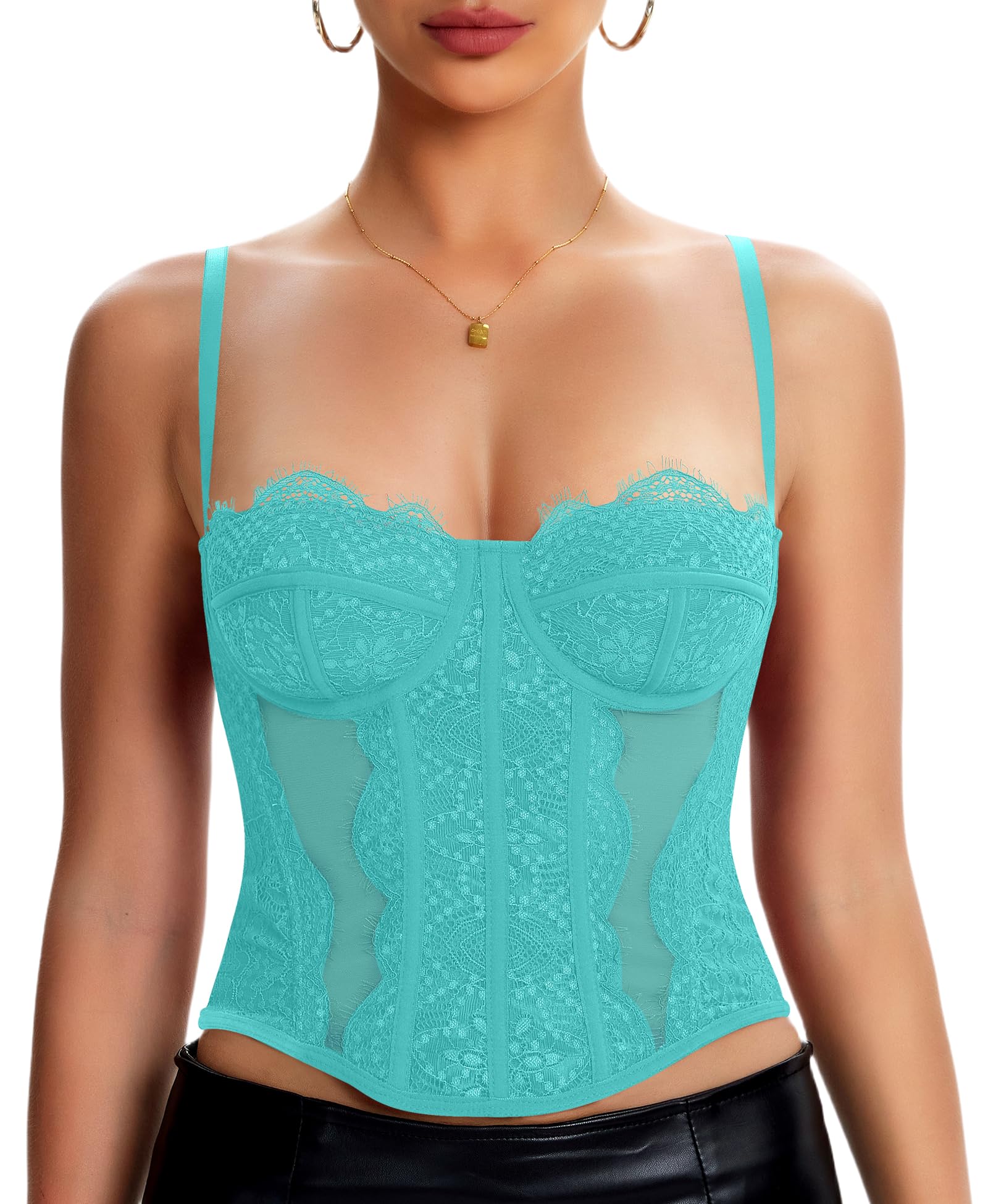 Lace Corset Tops for Women Sexy Bustier Top