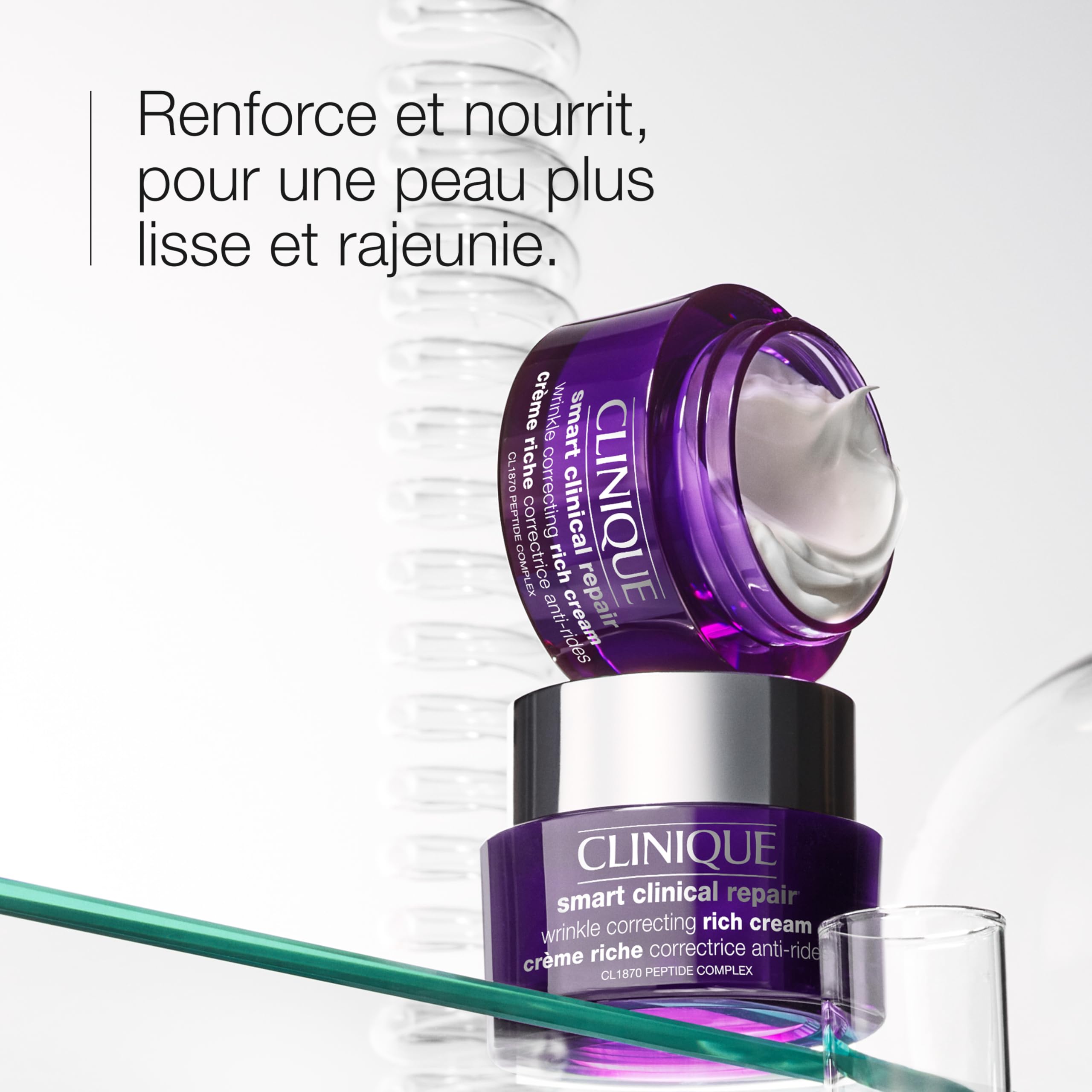 Clinique Smart Clinical Repair Crème Visage Correctrice Anti-Rides à l'Acide Hyaluronique + Peptides | Anti-Âge + Hydratante