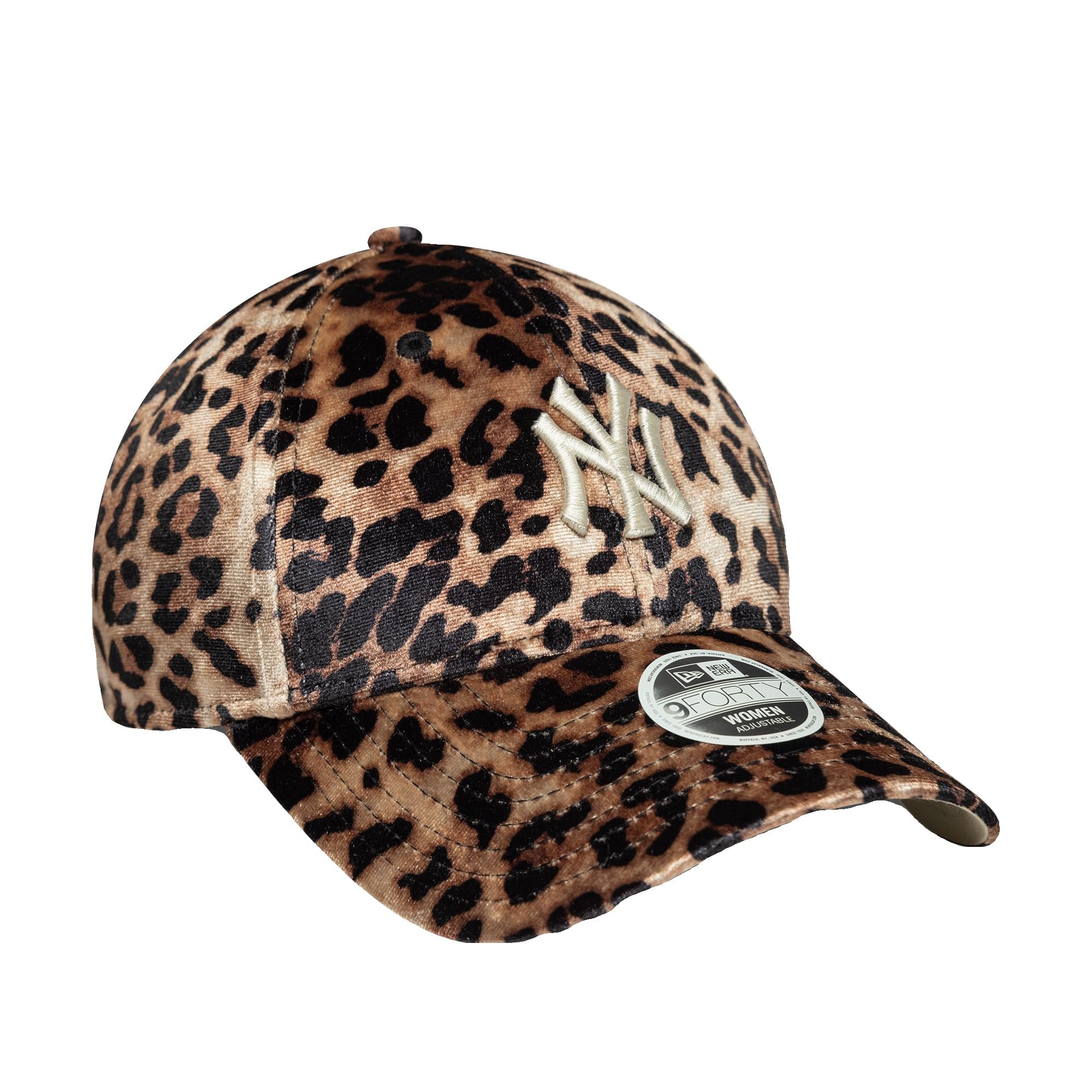 New Era 9Forty Leo Velour Yankees Cap Basecap Baseballcap MLB Curved Brim NY York Damen - Metallschnalle, mit Schirm Frühling-Sommer Herbst-Winter Frühjahr