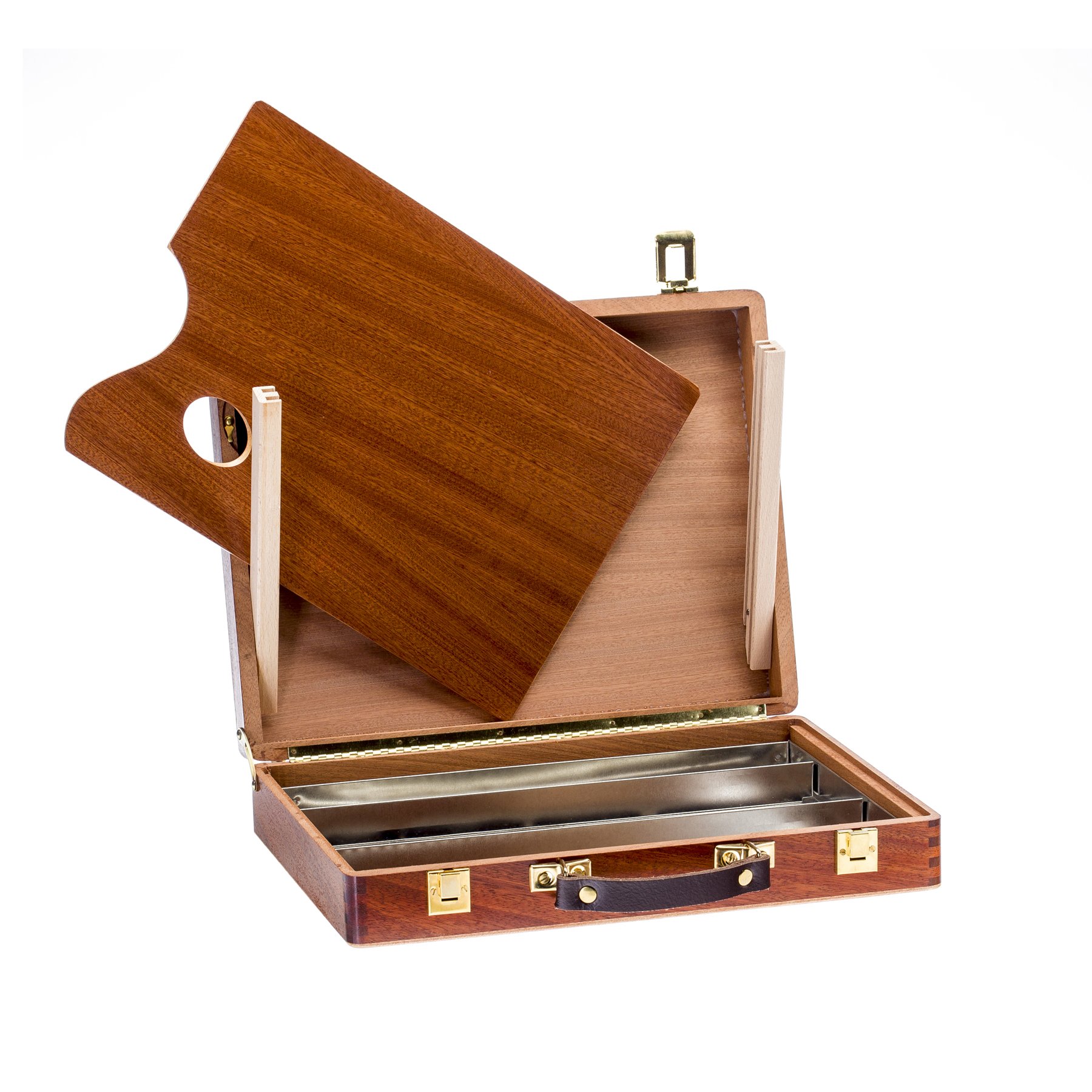 Lienzos Levante Caja de Pinturas Vacia, Madera de Sapely, 4-S, 37x28x7 cm