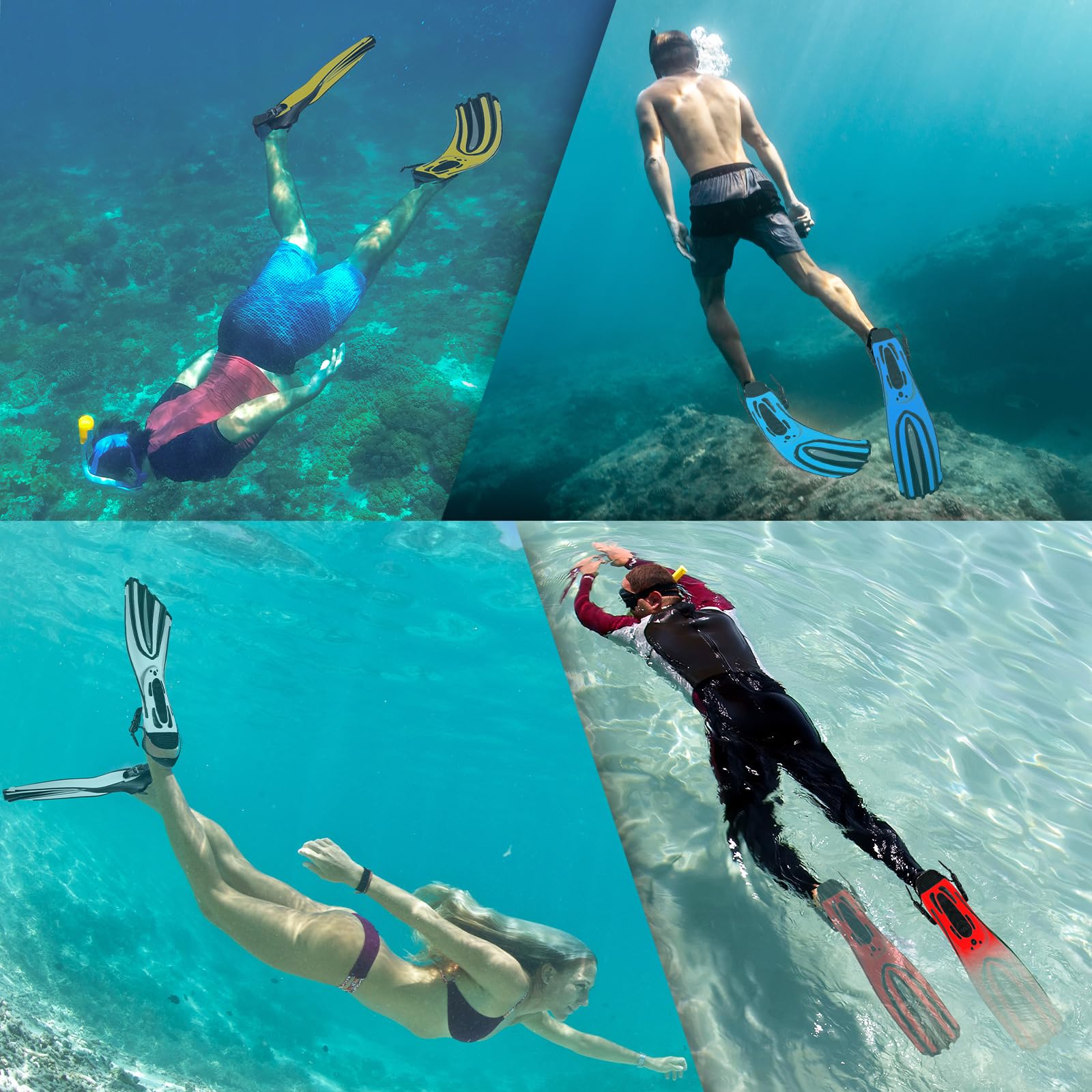 TUDIVING-Aletas de Buceo Aletas largas de Silicona Equipo de natación Aletas de Snorkel Nuevas Aletas de Buceo Profesionales Adultos Hombres Mujeres