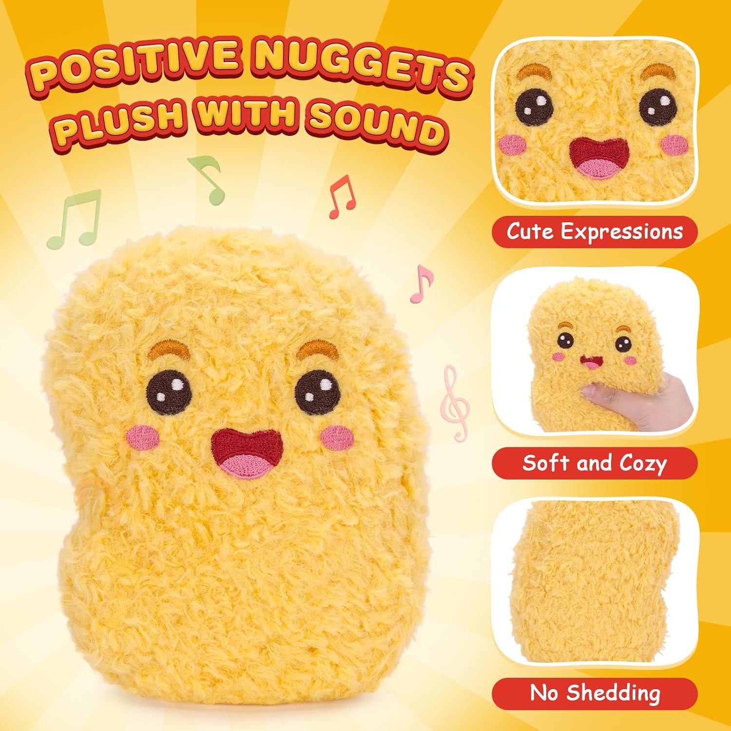 Positive Nuggets Plush with Sound, Funny Chicken Plush Gift image 3