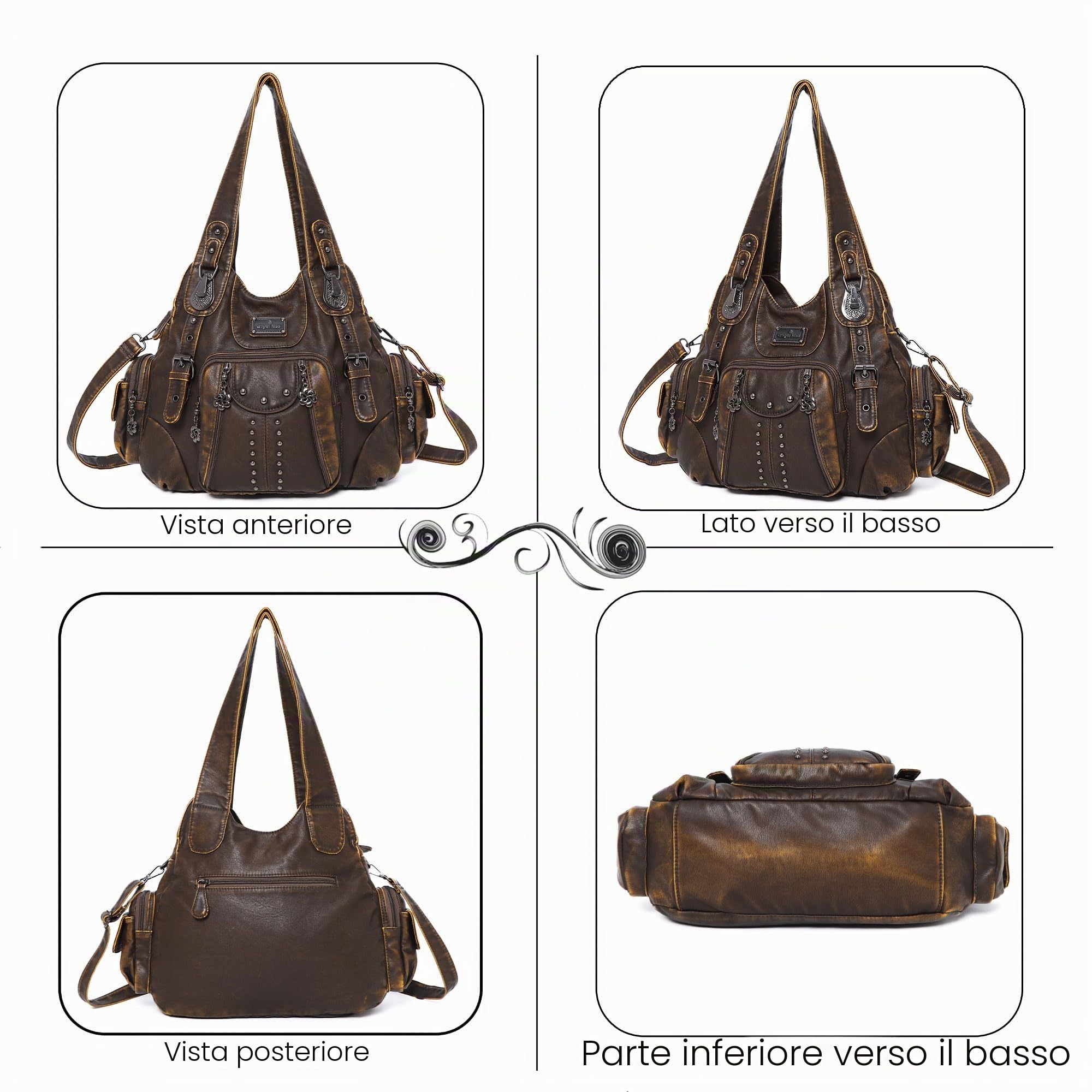 angel kiss Borsa a tracolla da donna, borsa a tracolla da donna, con tracolla rimovibile