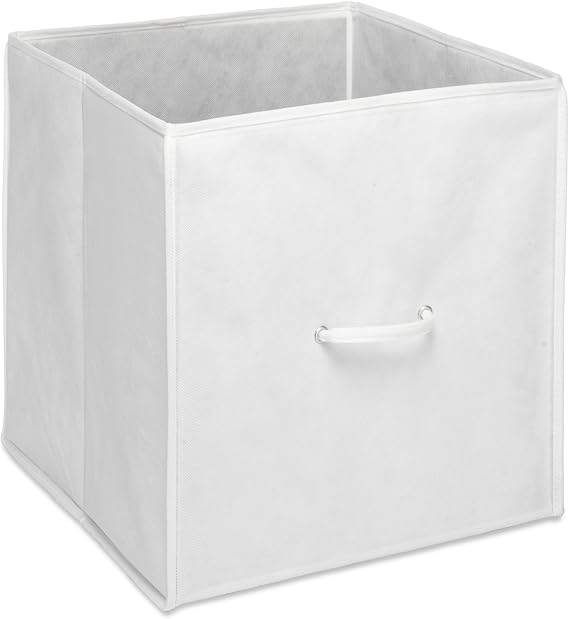 Whitmor 14Inch Collapsible Cube, White Storage And