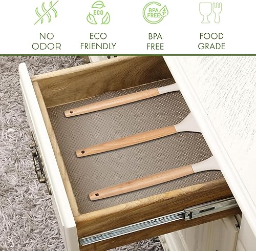 Miniatura 9 de Forro antideslizante de 12 pulgadas x 20 pies (236 pulgadas), forro de cocina EVA, forro no adhesivo, forro original para estantes lisos, forro de