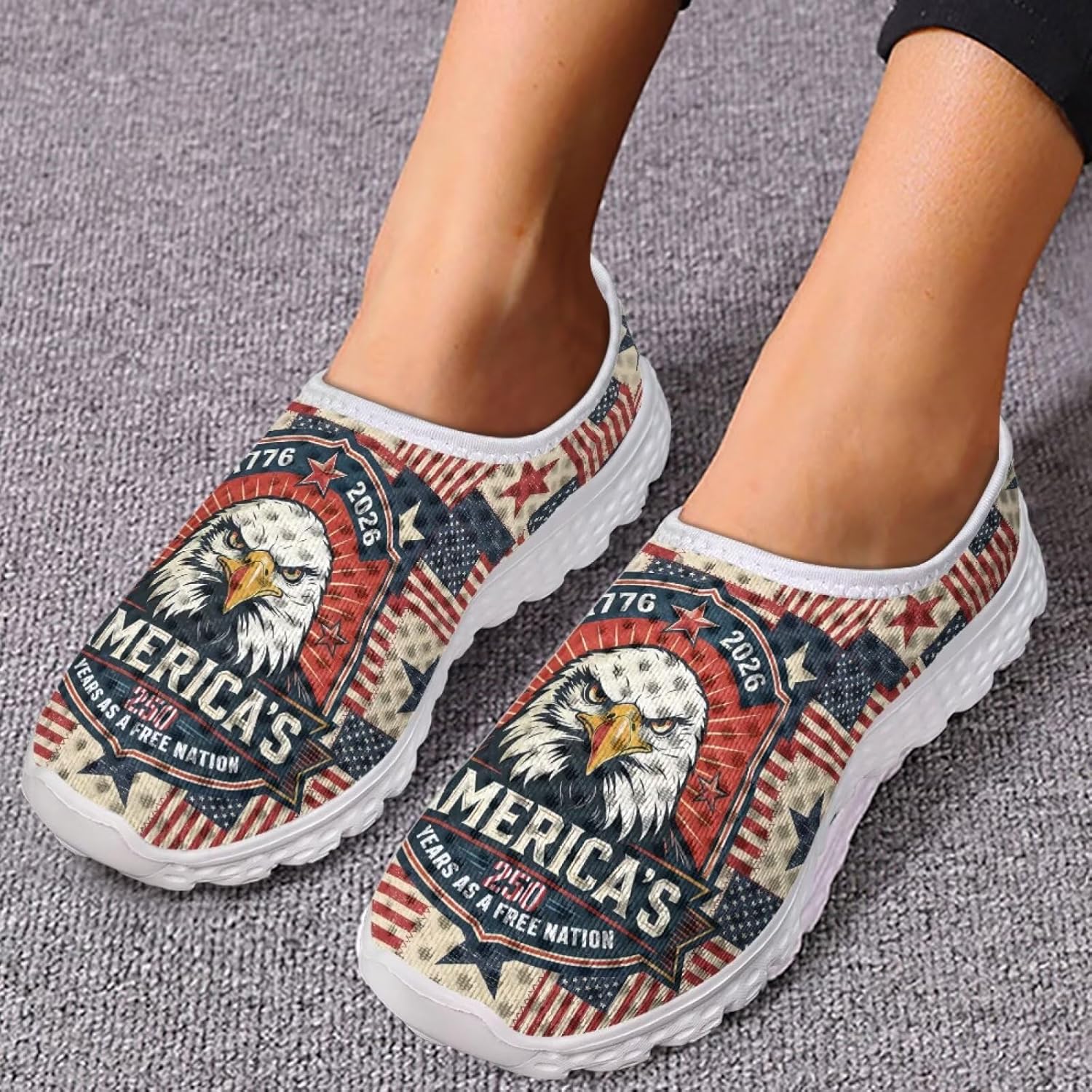 Jeiento Christmas Shoes for Womens Girls Walking Shoes Tennis Shoes Breathable Comfortable Athletic Running Shoe US 5.5-11.5 - Image 2