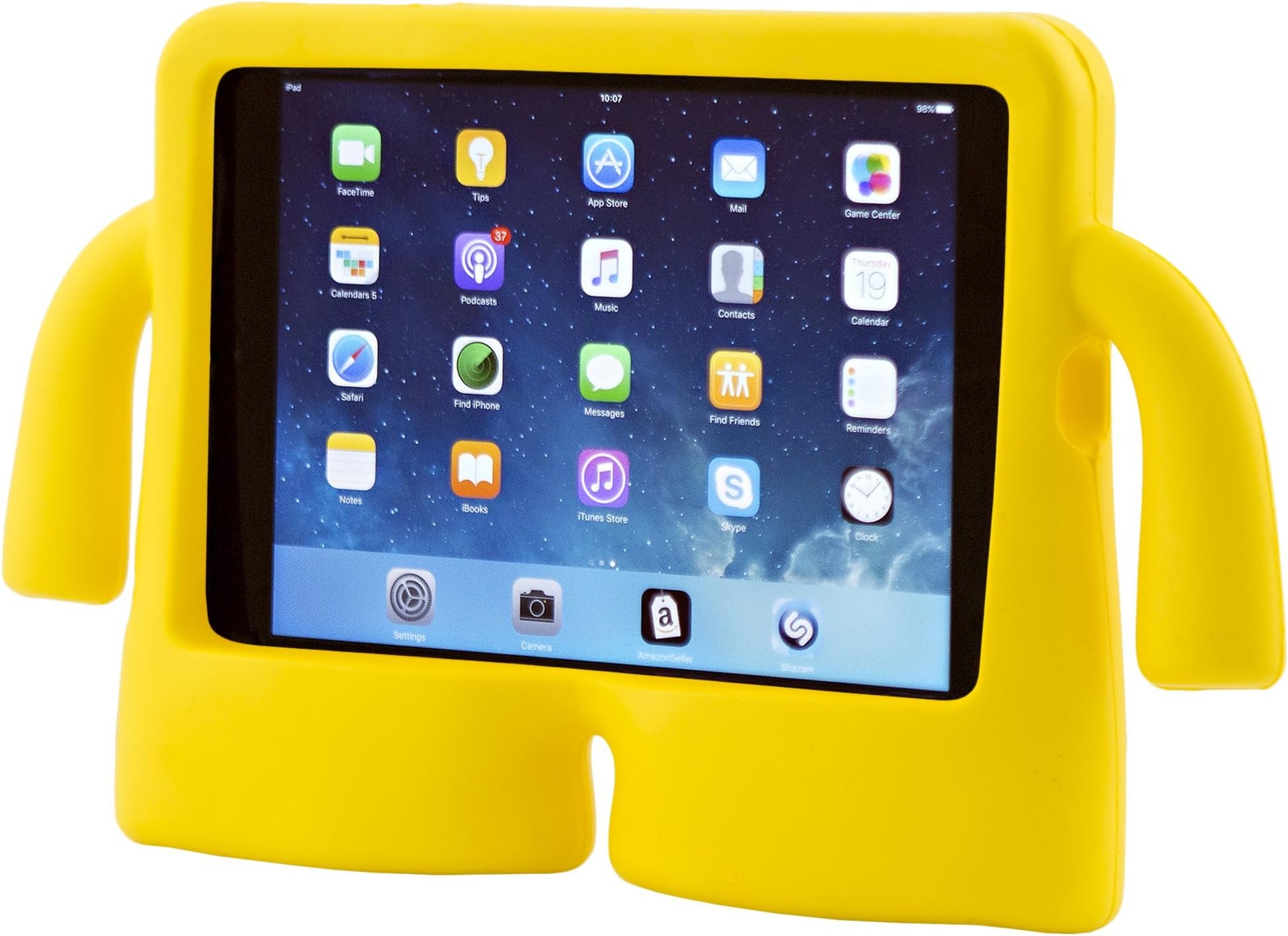 iPad Mini Case for Kids – A Shockproof and Durable Protective Case for an Apple iPad Mini 1/2/3/4 which is Free-Standing, has Carrying Handles and is Child Safe (Yellow)