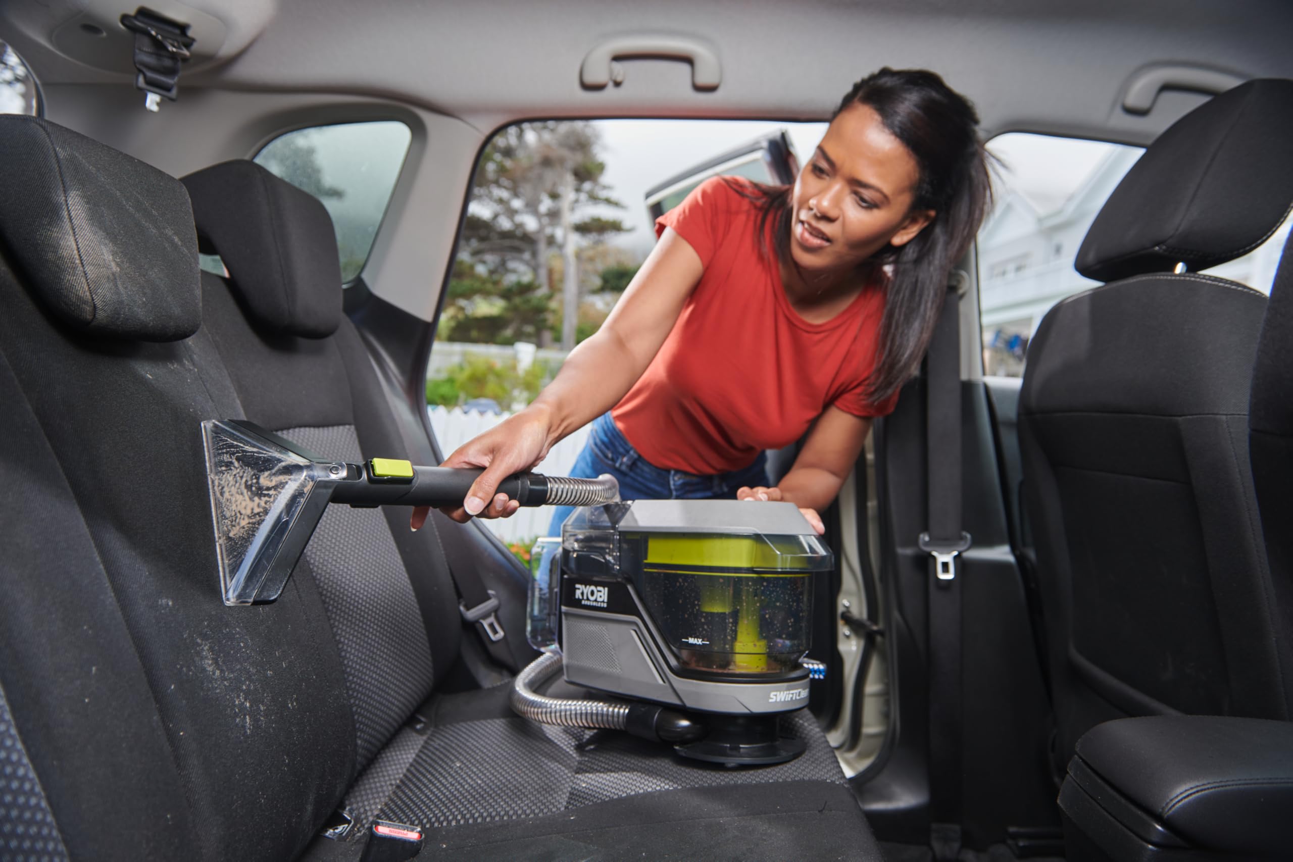 RYOBI 18 V ONE+ Akku-Textilreiniger Pro RDC18BL-0, kraftvolle Fleckenentfernung, 2in1-Waschbürste, Dual-Tank, Haushalt & Auto, ohne Akku und Ladegerät