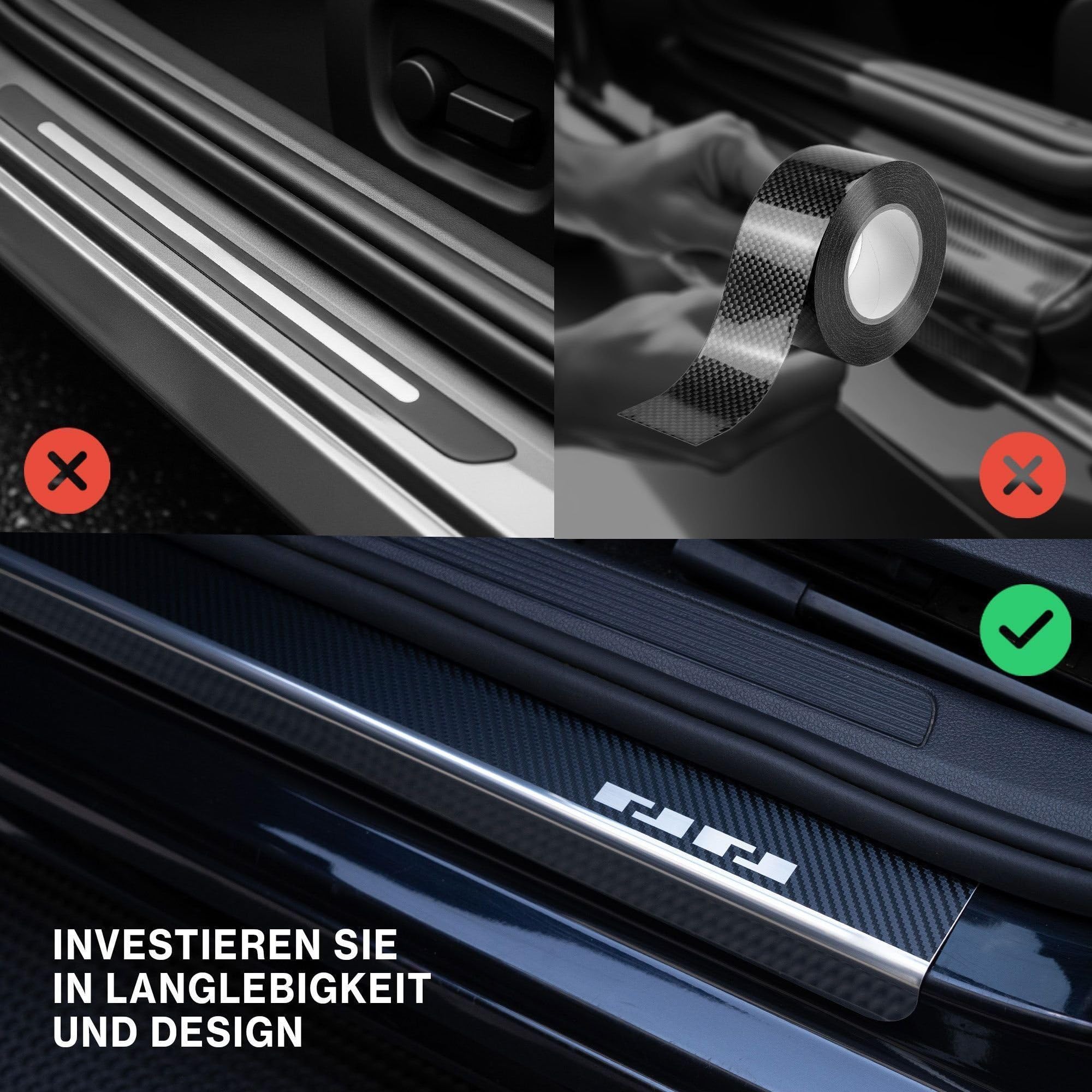 CHROMEMASTER | Einstiegsleisten Edelstahl Kompatibel mit Ford Kuga III 2020+ | Rostfreier Stahl; Kratzschutz für Türschweller-Auto Zubehör Selbstklebend: 4 Stk.-teiliges Set