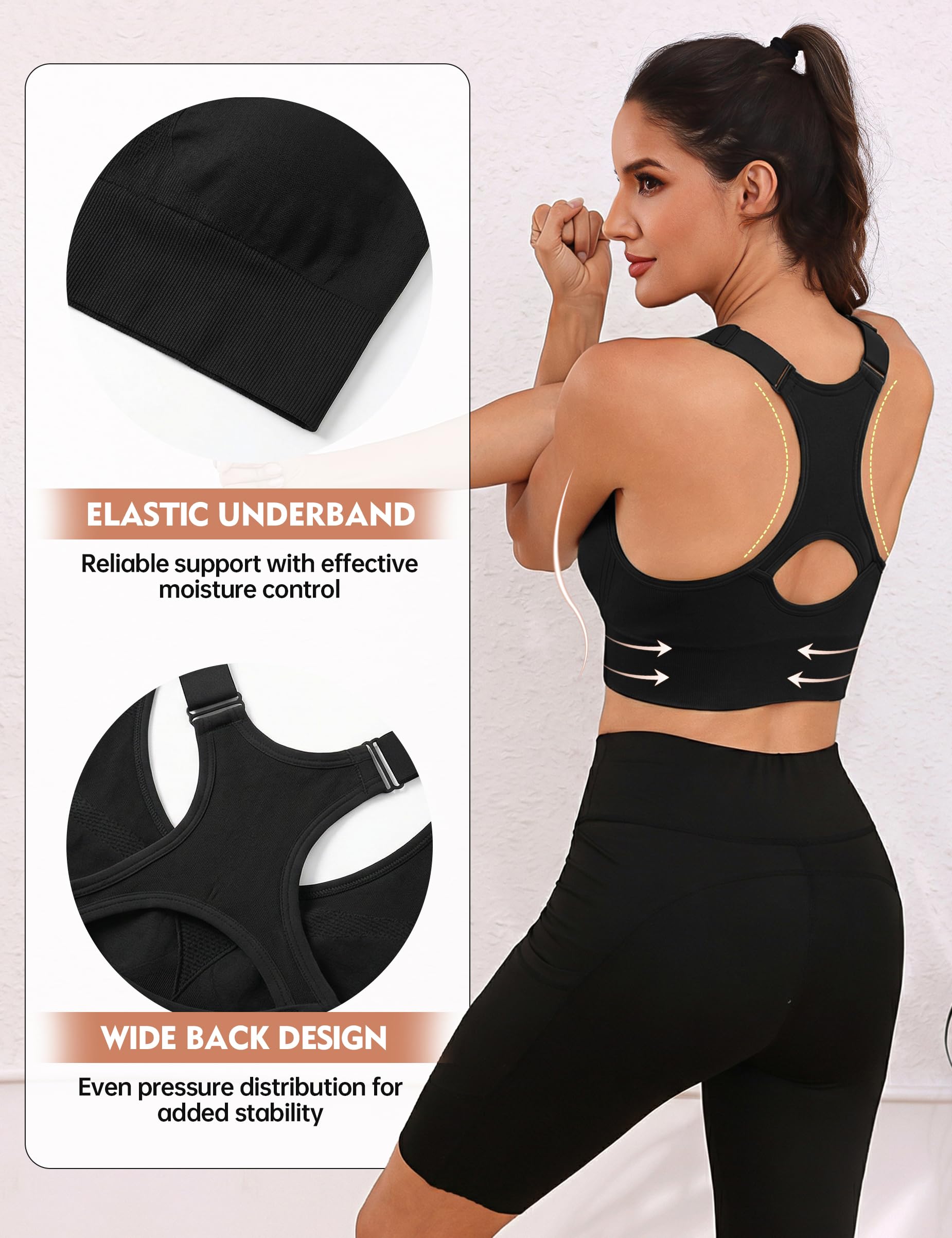 Litherday Sports Bra Mujer Push Up Sin Costuras Alta Sujeción Fitness Yoga Running