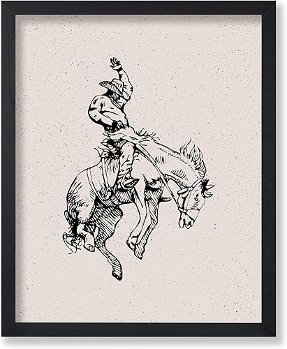 Miniatura 62 de Poster Master Póster de Rodeo marrón – Estampado retro de vaquero sobre caballo – Arte de vaquero – Arte occidental – Arte del salvaje oeste –
