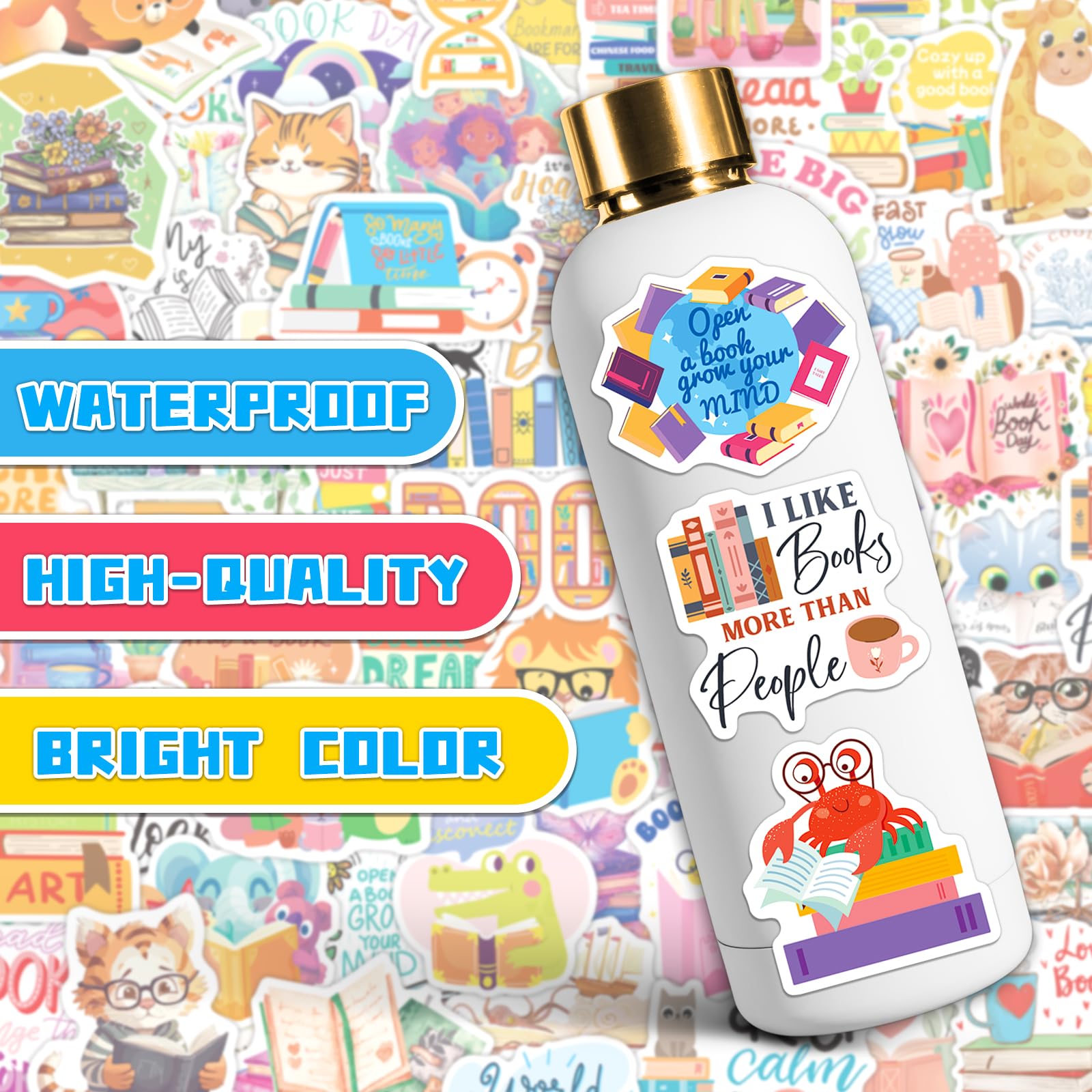 Snapklik.com : 300 PCS Book Stickers For Kids Reading Bookish Stickers ...