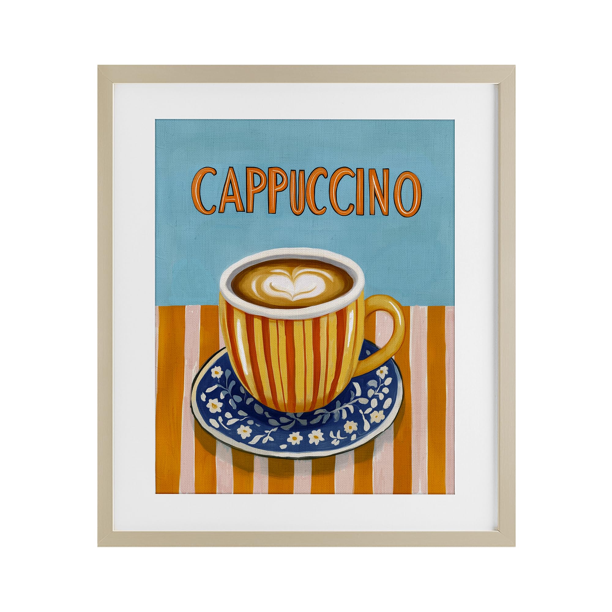 Stupell Industries Harvest Pine (Textured) Cappuccino Stripes Kitchen, 17 X 21 Inch Framed Print Under Glass