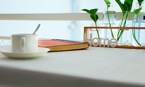 Miniatura 8 de GEFEII Mantel rectangular blanco de 60 x 102 pulgadas, mantel rectangular de poliéster, manteles oblongos para restaurante, banquete, comedor, mesa