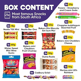 Treats from Home Mini International Exotic Snack Box Variety Pack, 21 Pieces of Premium Foreign Rare Snack Food Gifts, Mystery Box of Snacks, African Snacks for Adults and Kids