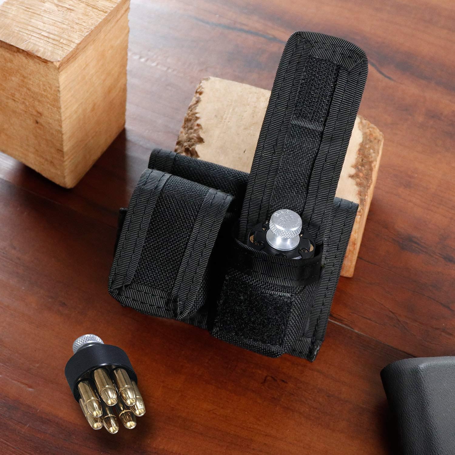 Kosibate IWB Leather Holster, Fits Most J Frame Revolvers with Nylon Speedloader Pouch