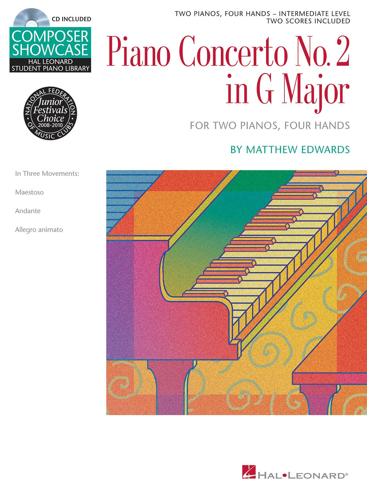 Concerto No. 2 in G Major for 2 Piano, 4 Hands Book/Online Audio (Hal Leonard Student Piano Library Composer Showcase Intermediate Level) Paperback – October 1, 2007